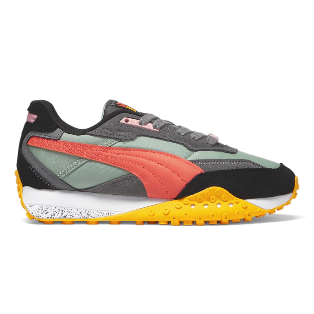PUMA Women's Blktop Rider Brand Love Sneakers - Green Lace-Up Casual Shoes for Running, Walking & Gym Workouts