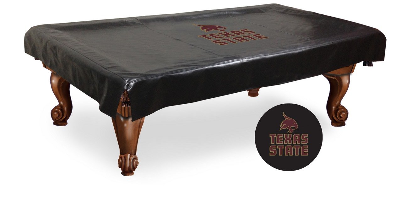 NCAA Texas State Bobcats Billiard Table Cover - Durable Pool Table Protector for Game Room, Bar, or Home Decor - Officially Licensed College Sports Fan Gear