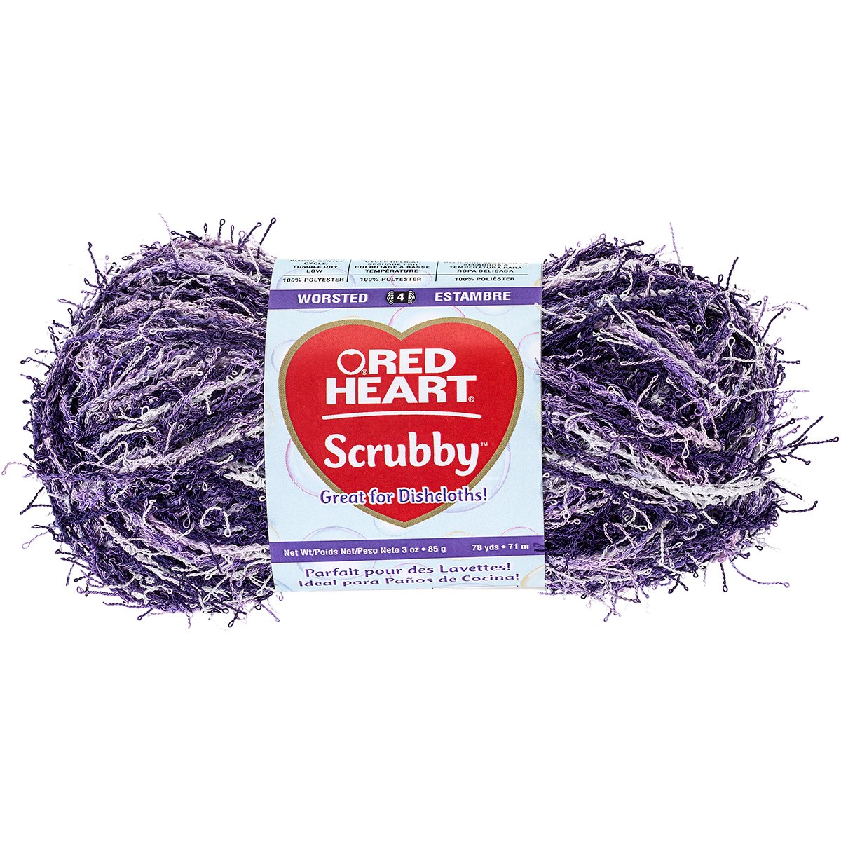 Red Heart Scrubby Yarn - 234 Feet of Jelly Textured Crochet & Knitting Yarn for Dishcloths, Scrubbies & DIY Cleaning Projects