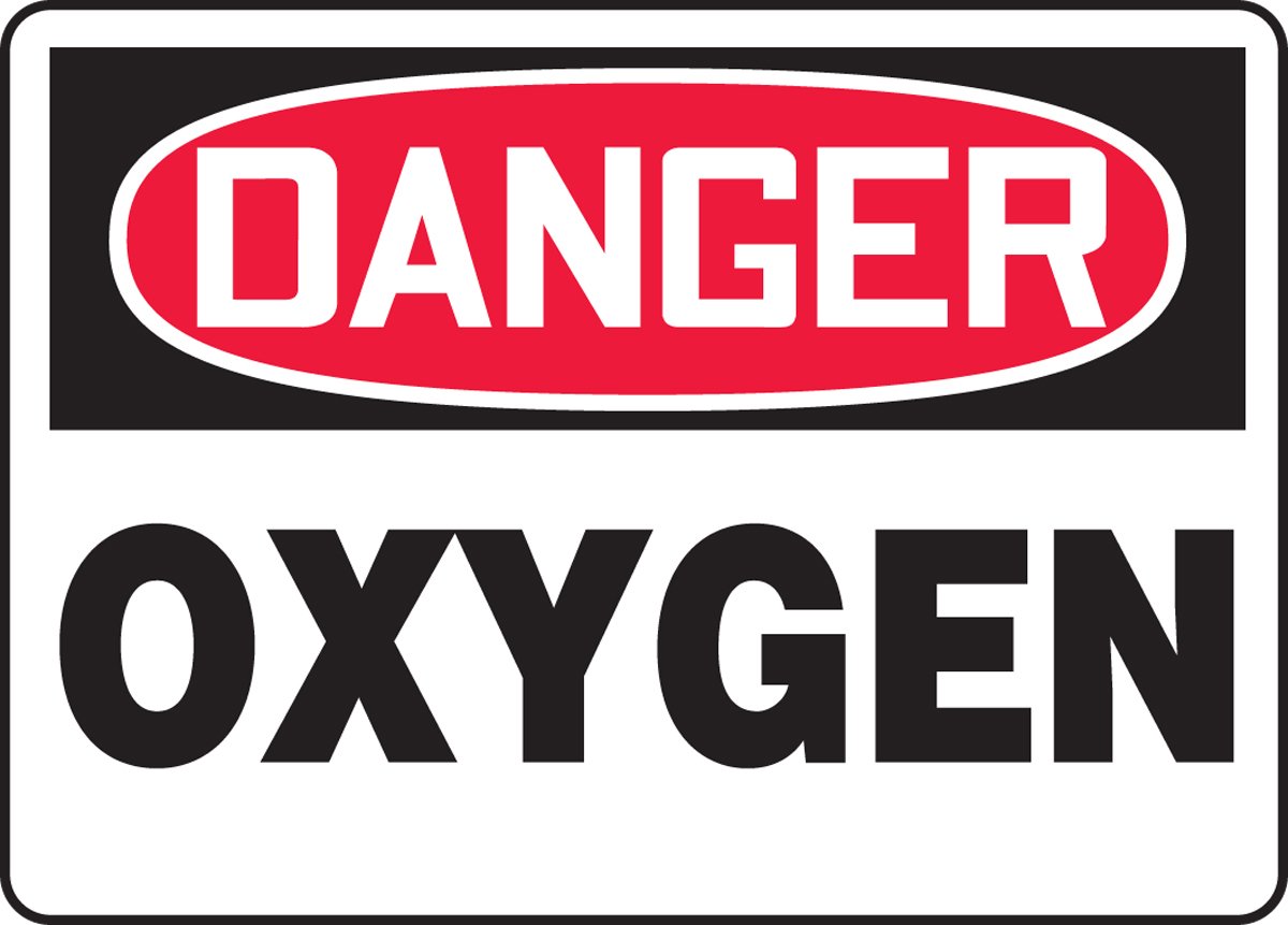 ACCUFORM OSHA Danger Safety Sign: Oxygen - 14