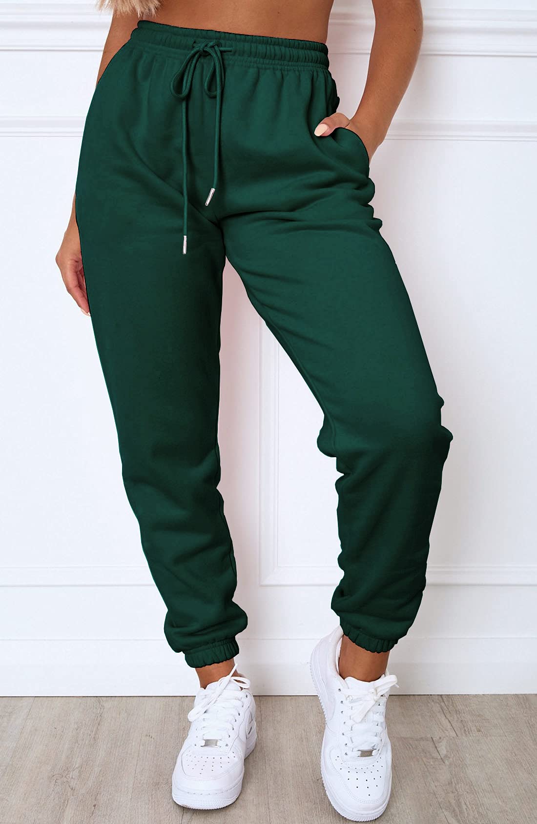 Waitfairy Women's High Waist Baggy Sweatpants with Pockets - Soft Jogger Pants for Lounge, Yoga & Running - Plus Size Casual Athletic Pants