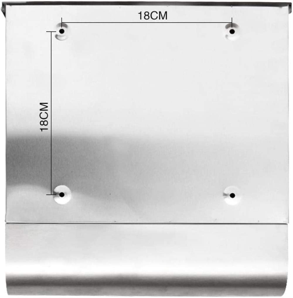 **Waterproof Stainless Steel Mailbox with Lock - Outdoor Wall Mounted Letter Box & Secure Suggestion Box for Home, Office, or Apartment Use**