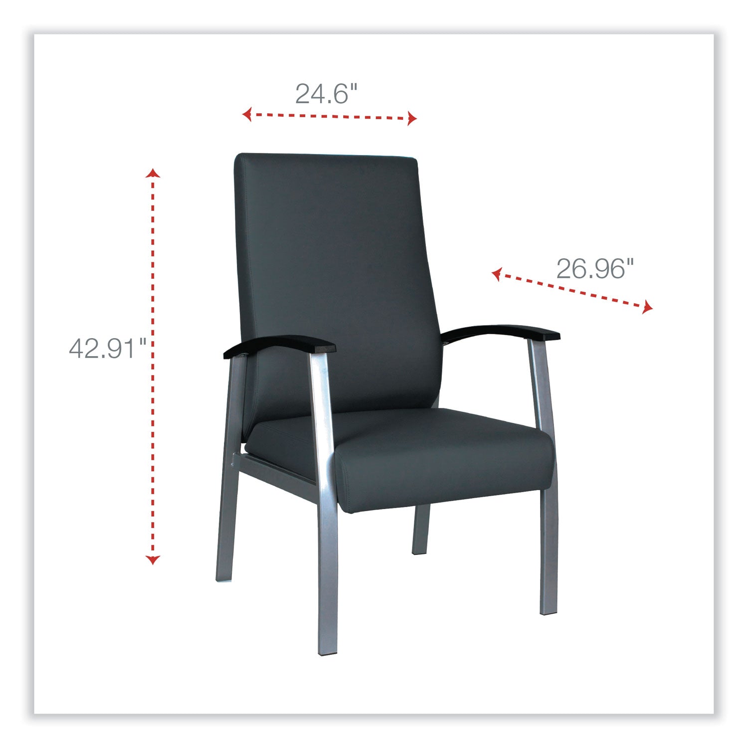 Alera® Alera metaLounge Series High Back Guest Chair - 24.6