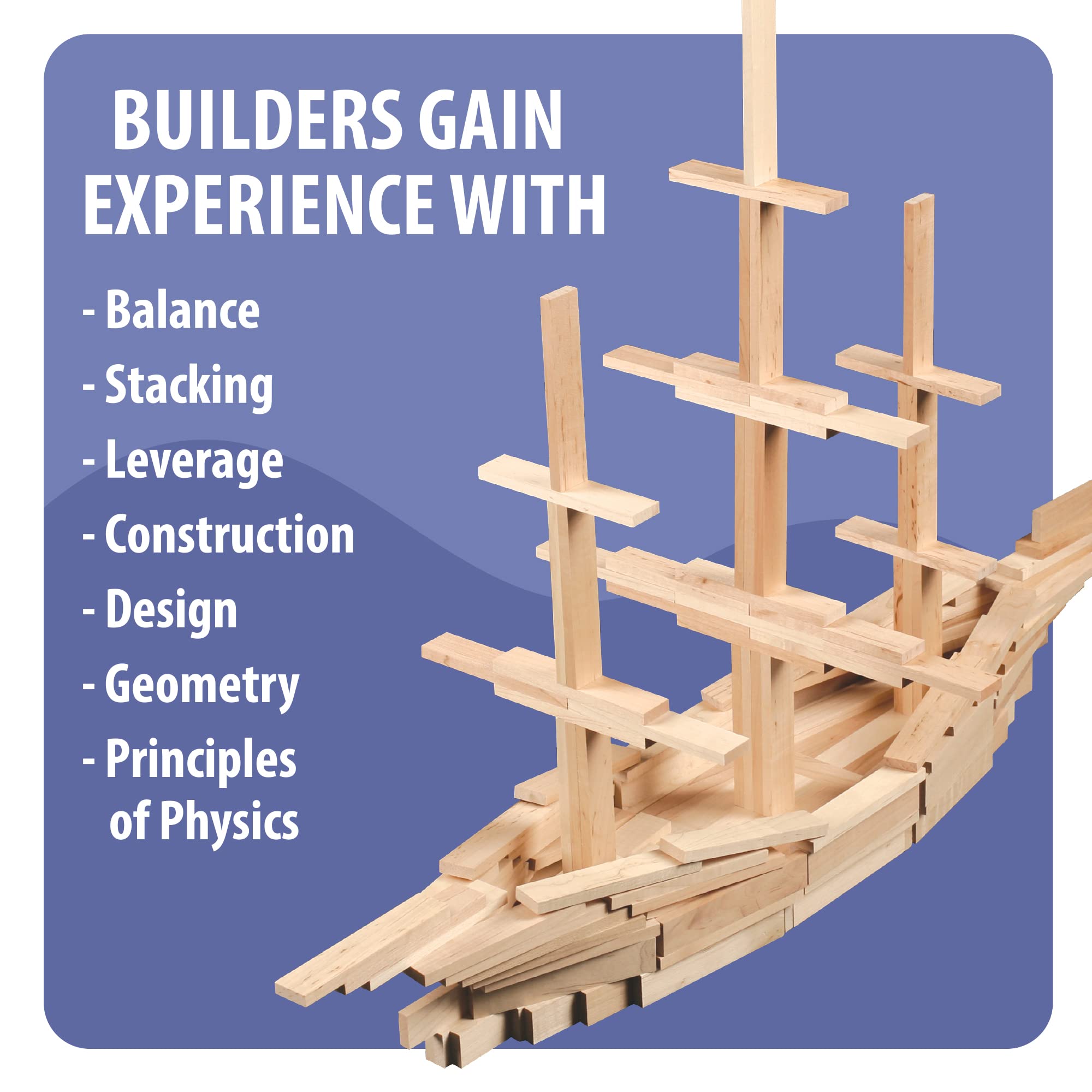 MindWare KEVA Maple 200 Plank Wooden Building Blocks Set - STEM Educational Toys for Kids Ages 6+, Creative 3D Construction Kit for Brain Development & Engineering Skills - Perfect for Classroom, Home Play & Family Game Night
