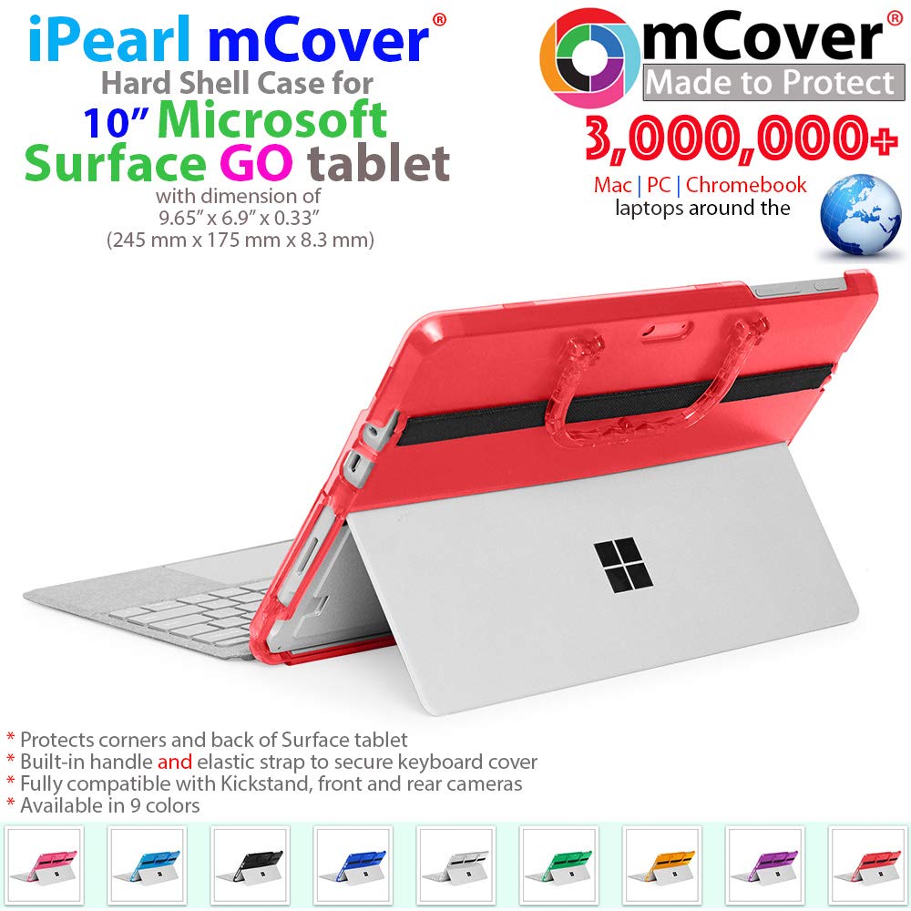 Durable Hard Shell Case for Microsoft Surface Go 10-inch Tablet (2018 & Newer) - Shockproof Protective Cover in Red - Perfect for Travel, Work & School