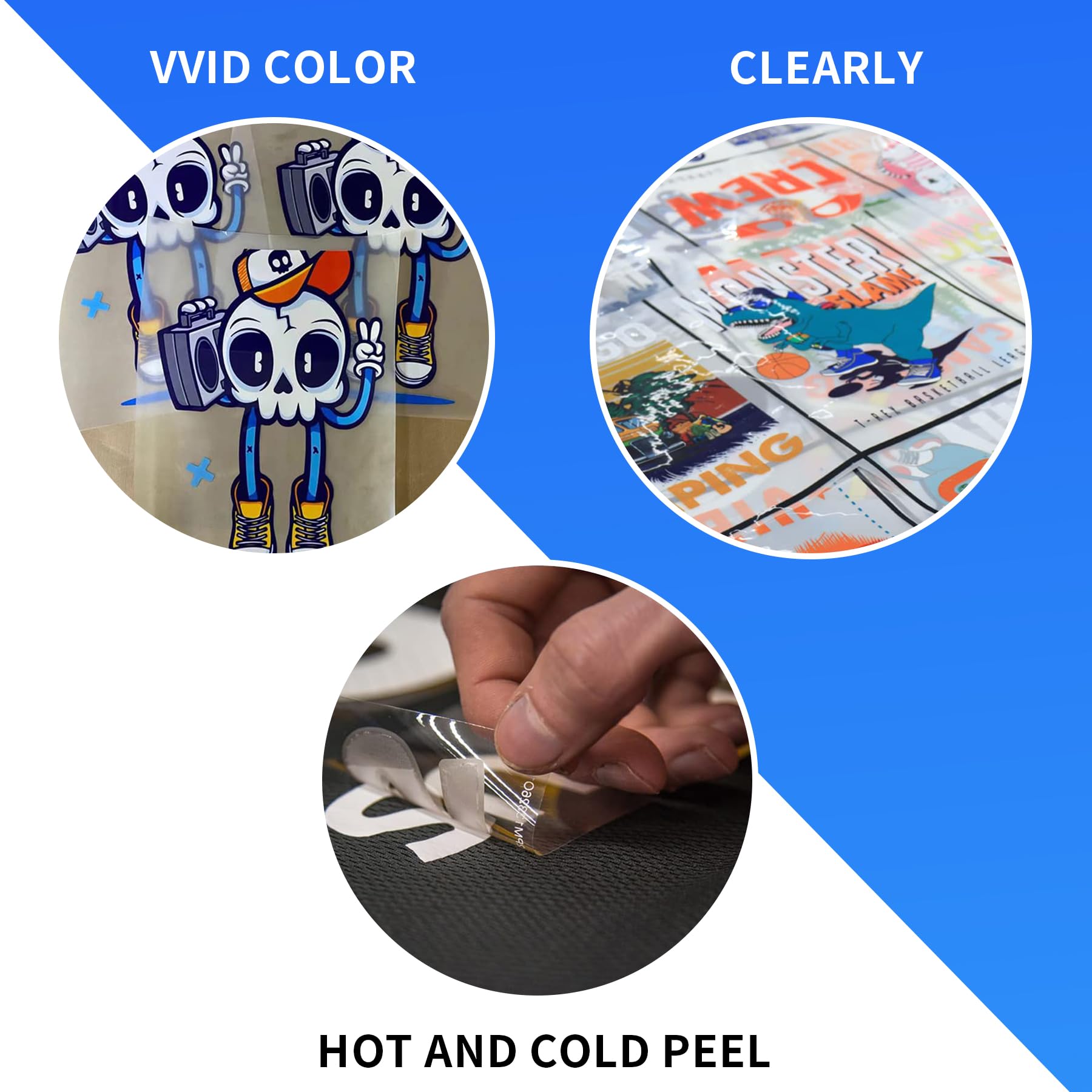 25 Sheets DTF Transfer Film Paper A4 Size - Double Sided Thick Clear PET Heat Transfer Sheets for Epson Inkjet & DTG Printers - Direct Print on T-Shirts, Textiles & DIY Apparel Projects - Perfect for Custom T-Shirt Printing, Home Decor & Crafting