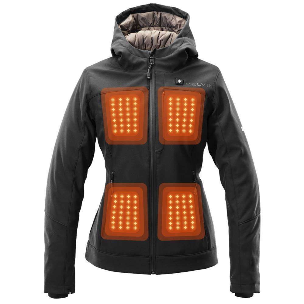 Kelvin Coats Heated Jacket for Women - 10 Hour Battery Life, 5 Adjustable Heat Zones - Winter Warmth for Outdoor Activities, Skiing, Hiking & Commuting