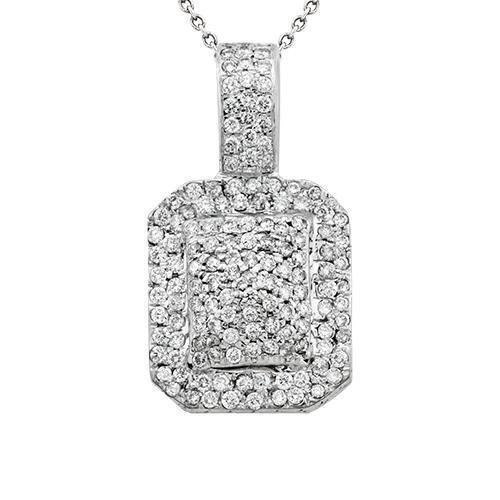 14K Yellow Gold Pave Diamond Pendant Necklace - 1.5 Carat Total Weight | Elegant Jewelry Gift for Women, Perfect for Anniversaries, Birthdays & Special Occasions