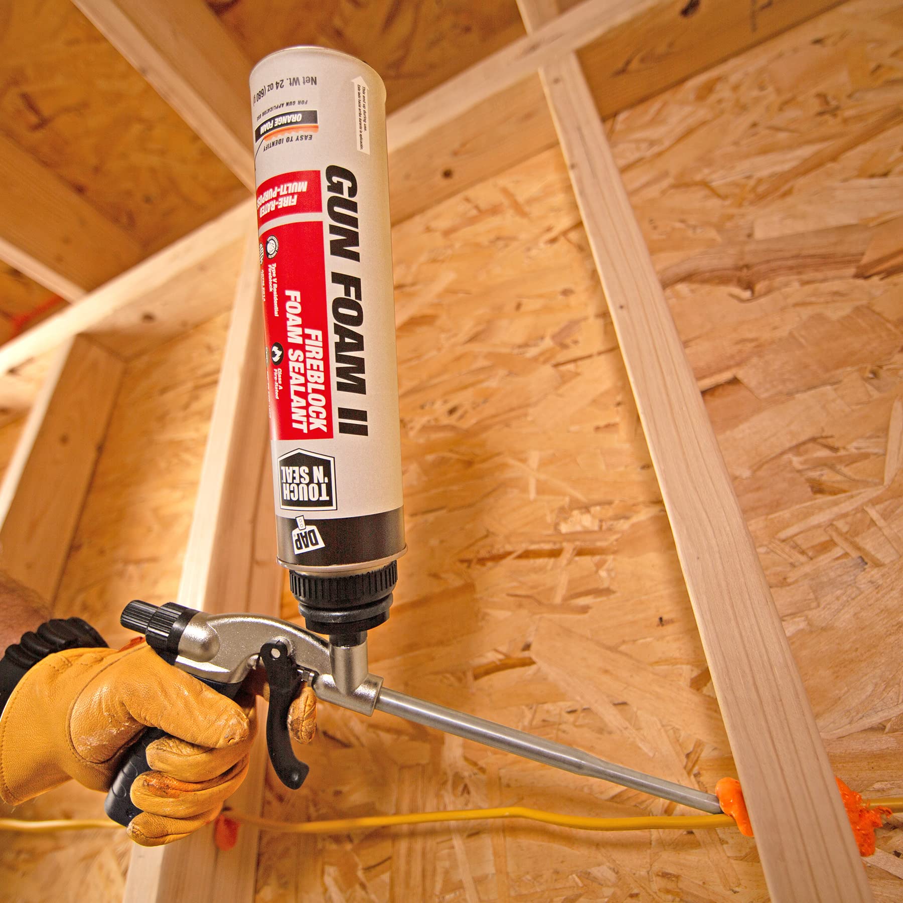 24 oz Touch N' Seal Fireblock Polyurethane Foam Sealant - 12 Pack for Fireproofing, Soundproofing & Insulation - Ideal for Gaps, Cracks & Joints in Walls, Pipes & Electrical Boxes
