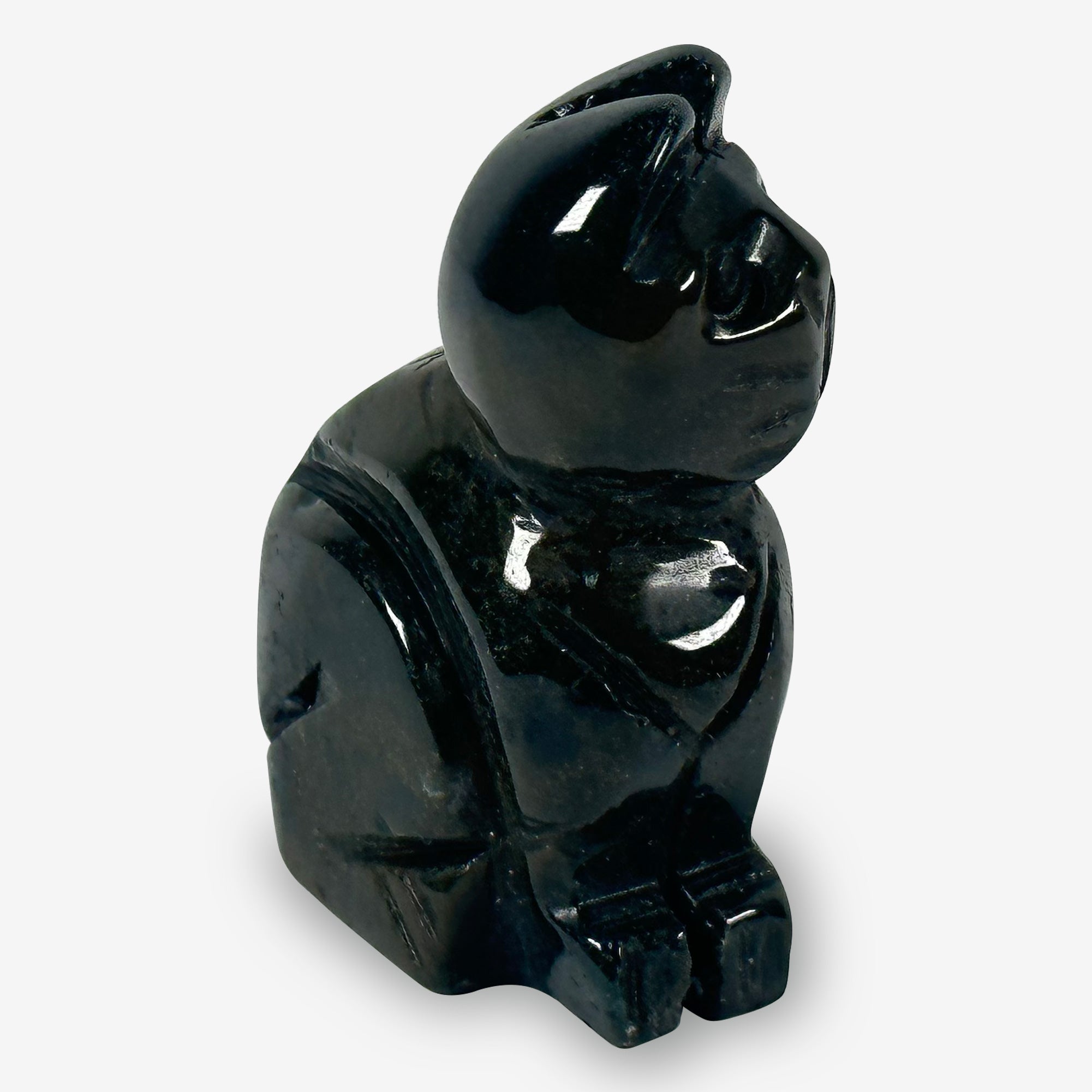 Hand Carved Sea Jasper Cat Figurine - Natural Gemstone Animal Sculpture for Home Decor, Meditation & Crystal Healing | Unique Gift for Cat Lovers & Collectors