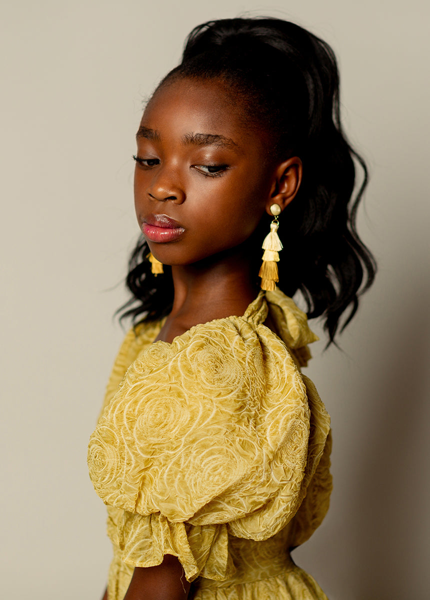 Shwaney Women's Floral Print Impact Dress in Citron Yellow - Perfect for Summer Parties, Weddings & Casual Outings