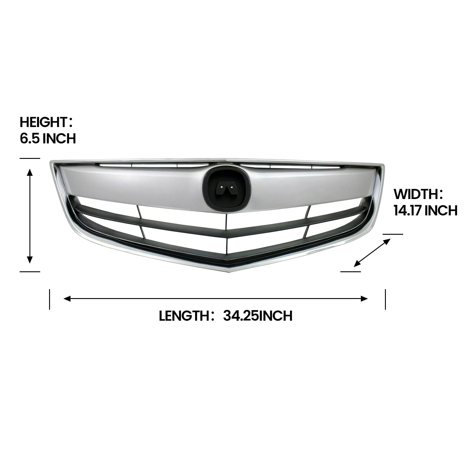 2013-2015 Acura ILX Front Bumper Cover Grille Replacement Kit - Chrome Guard Grid Air Intake | Durable ABS Plastic | Easy Installation | Perfect for Car Restoration & Customization