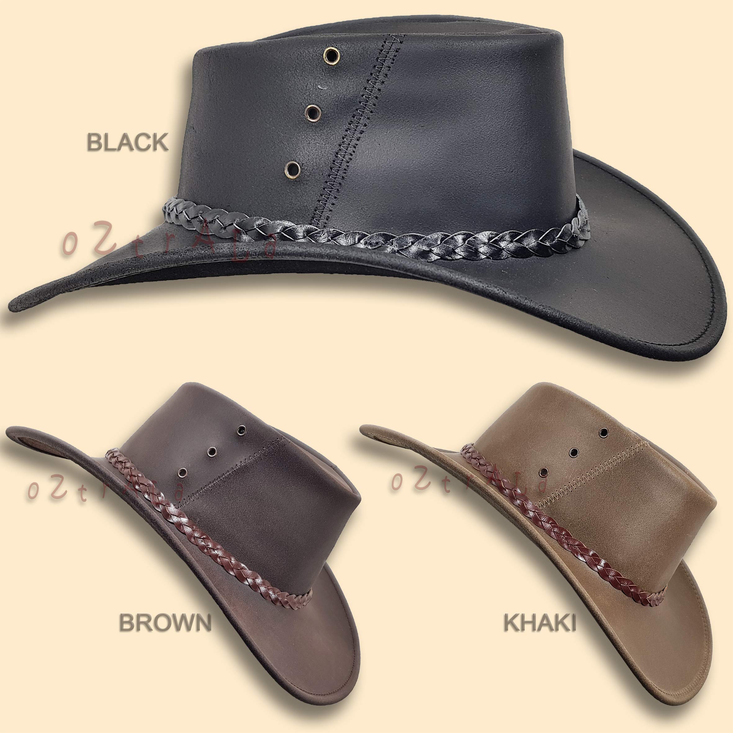 Premium Oiled Kangaroo Leather Cowboy Hat - Authentic Australian Outback Style by Oztrala | Durable & Stylish for Ranch Work, Rodeos, and Outdoor Adventures