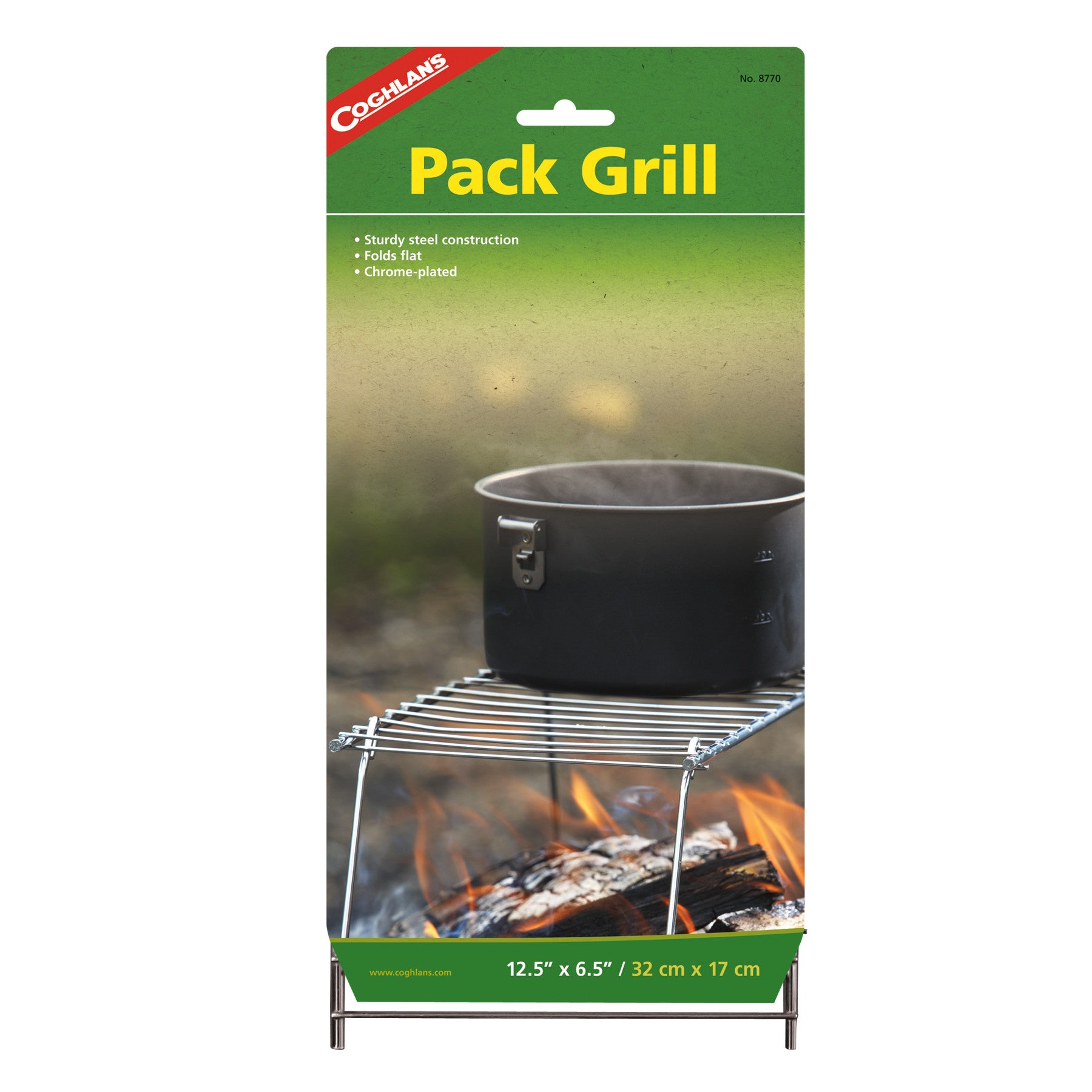 Coghlan's Portable Pack Grill - Compact Camping & Backpacking Grill for Outdoor Cooking | Perfect for Hiking, Picnics, and Tailgating