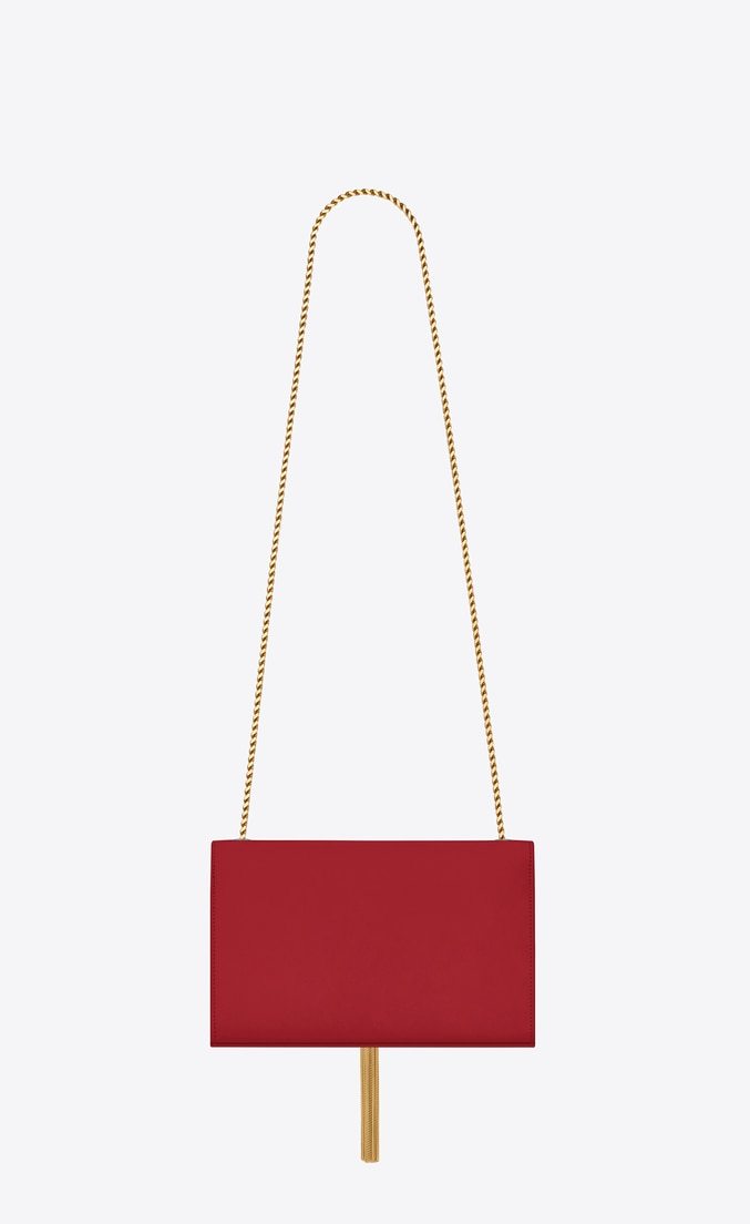 Saint Laurent Medium Kate Tassel Chain Bag in Red Crocodile Leather - Perfect for Evening Events, Parties & Luxury Fashion Accessories
