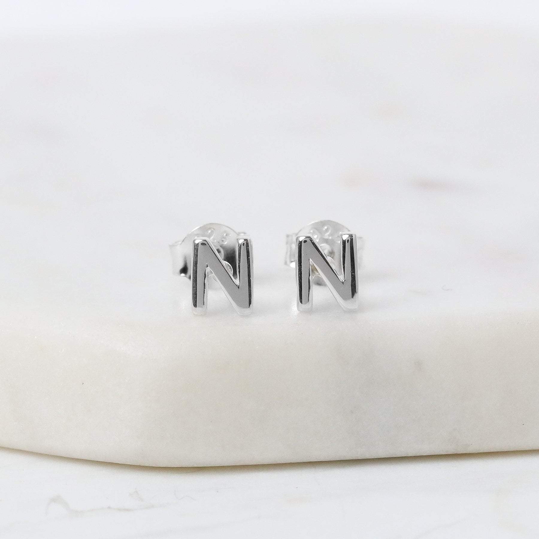Alphabet Stud Earrings for Women - A-Z Letter Initials, Gold & Silver Plated, Hypoallergenic - Perfect for Gifts, Everyday Wear & Special Occasions