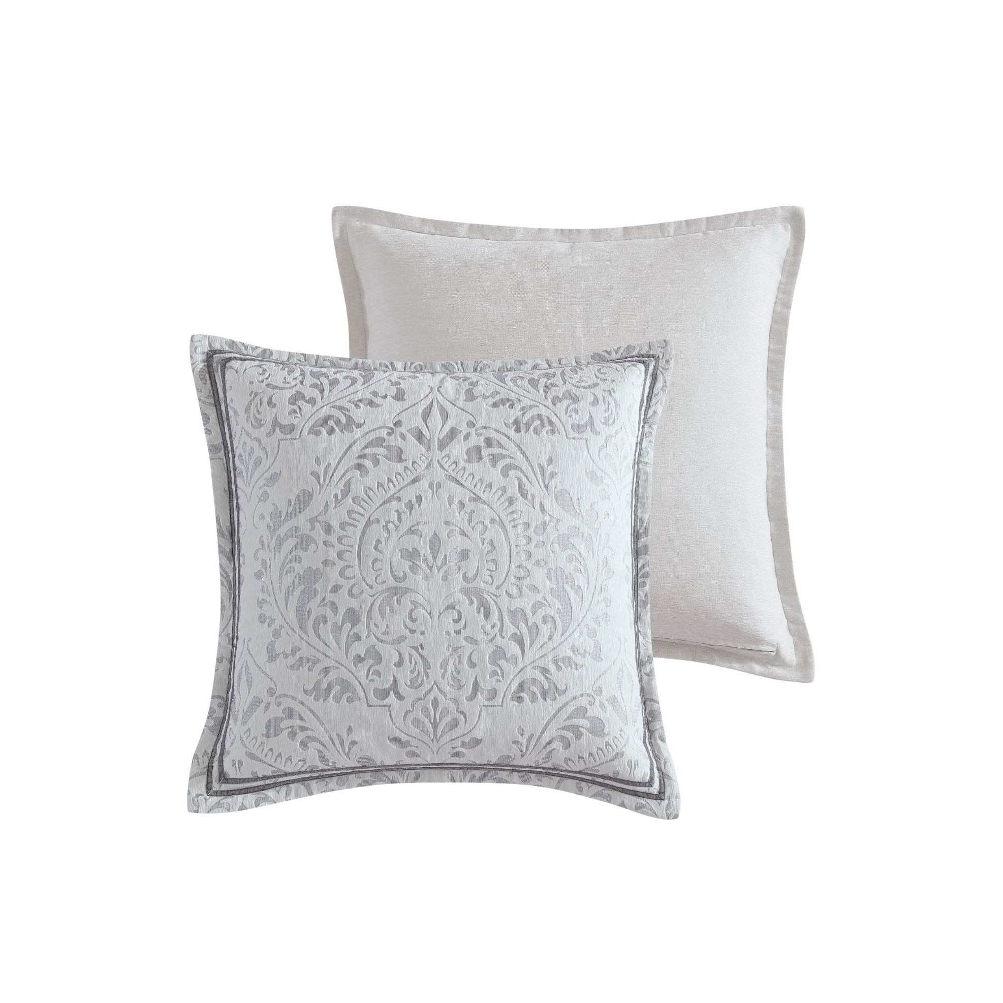 Alexander Silver European Pillowcase by Davinci - Luxury Bedding for Master Bedroom & Guest Room Decor