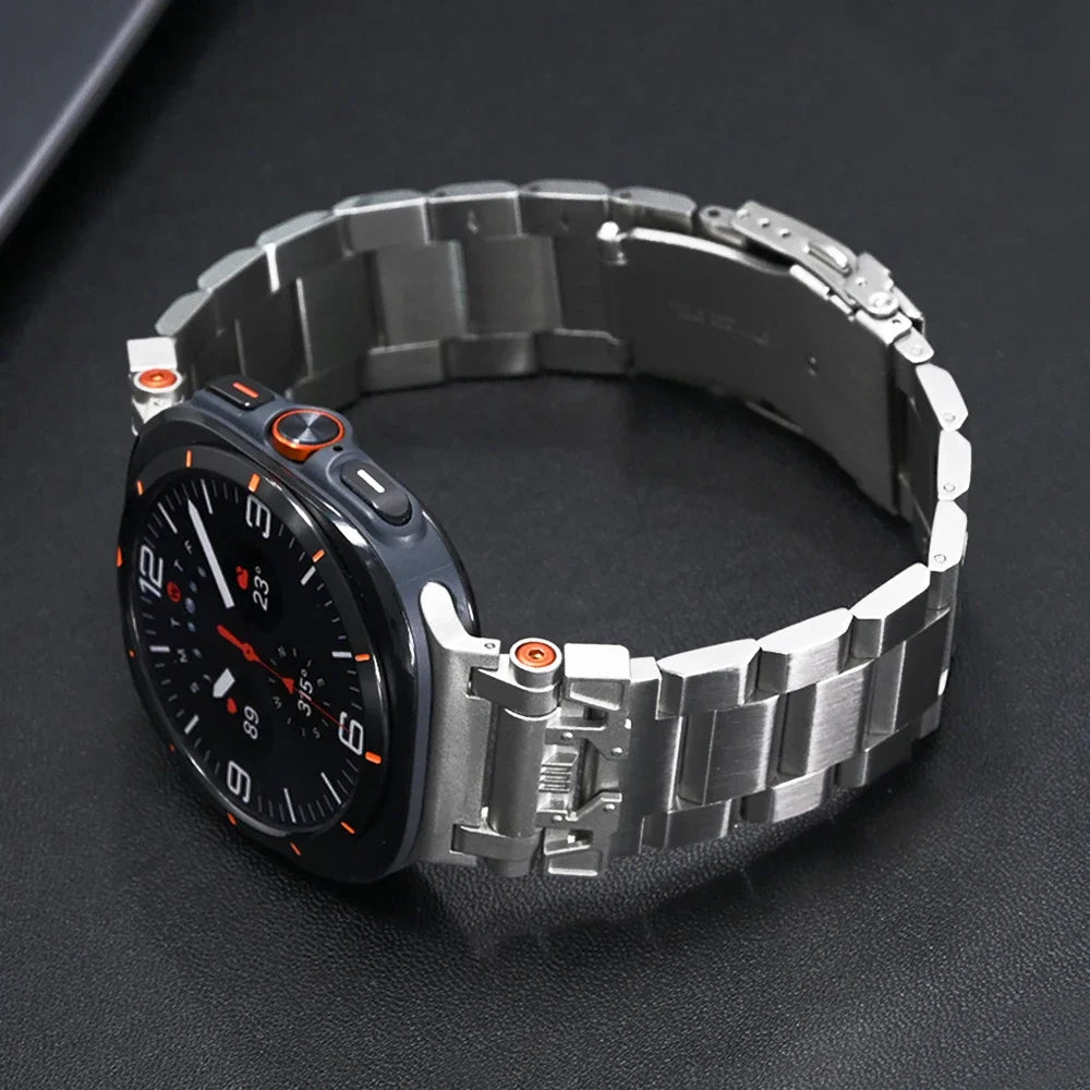 Premium Metal Bracelet for Samsung Galaxy Watch Ultra - Stainless Steel Band with Adjustable Clasp - Perfect for Workouts, Business & Everyday Wear