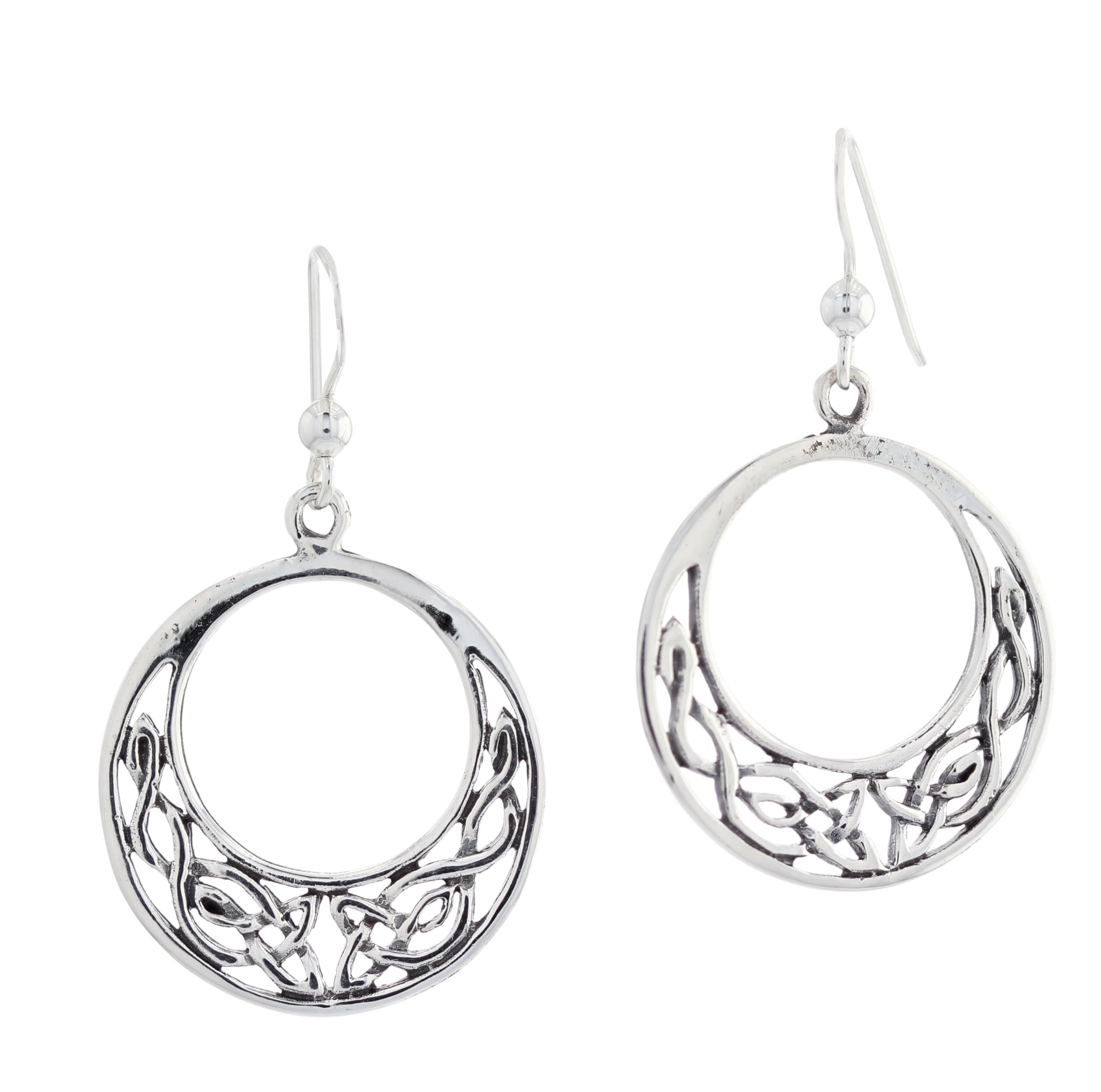 Celtic Knot Hoop Earrings for Women - Sterling Silver Dangle Earrings | Boho Jewelry for Everyday Wear, Parties & Special Occasions