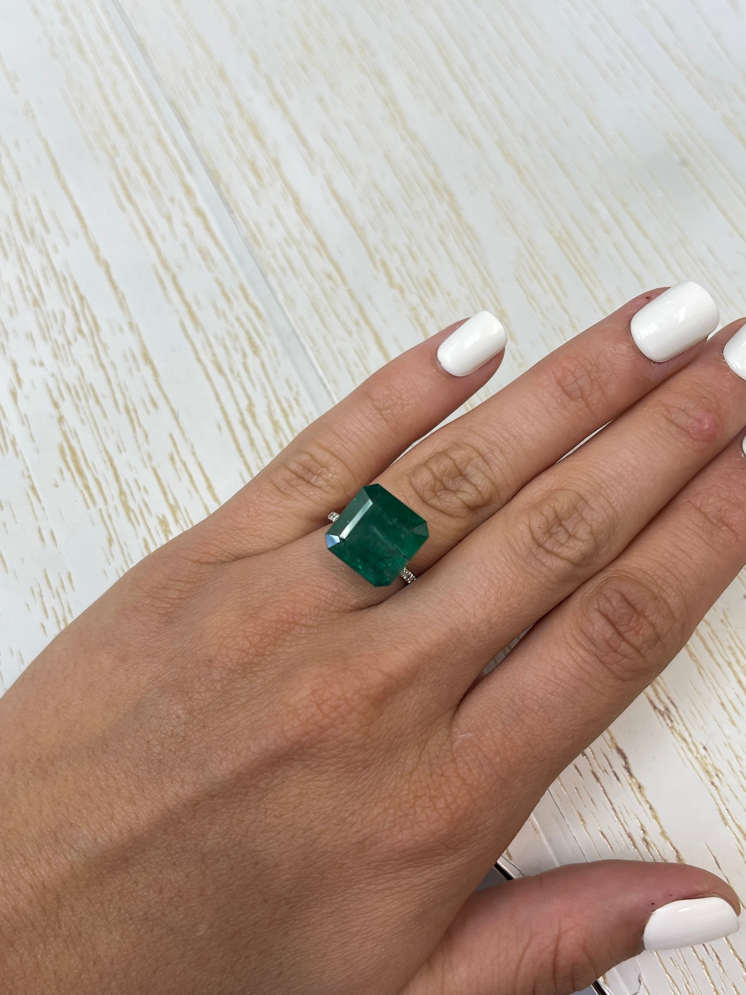 10.02 Carat Natural Zambian Emerald - 13.5x13.5mm Loose Dark Green Gemstone for Jewelry Making, Engagement Rings & Luxury Gifts