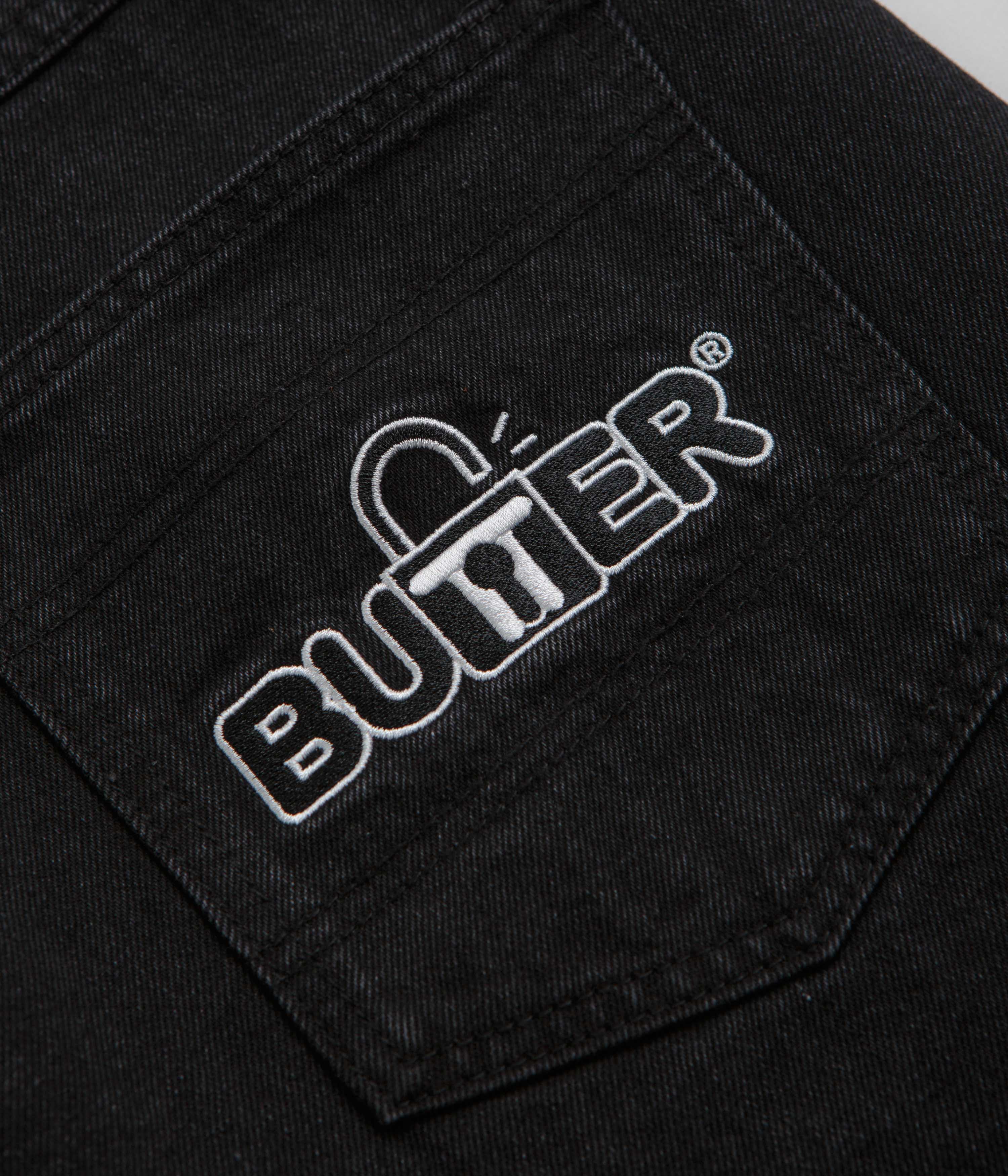 Butter Goods Lock Denim Shorts for Men - Flat Black Washed Denim Shorts | Casual Streetwear, Summer Fashion, Outdoor Activities