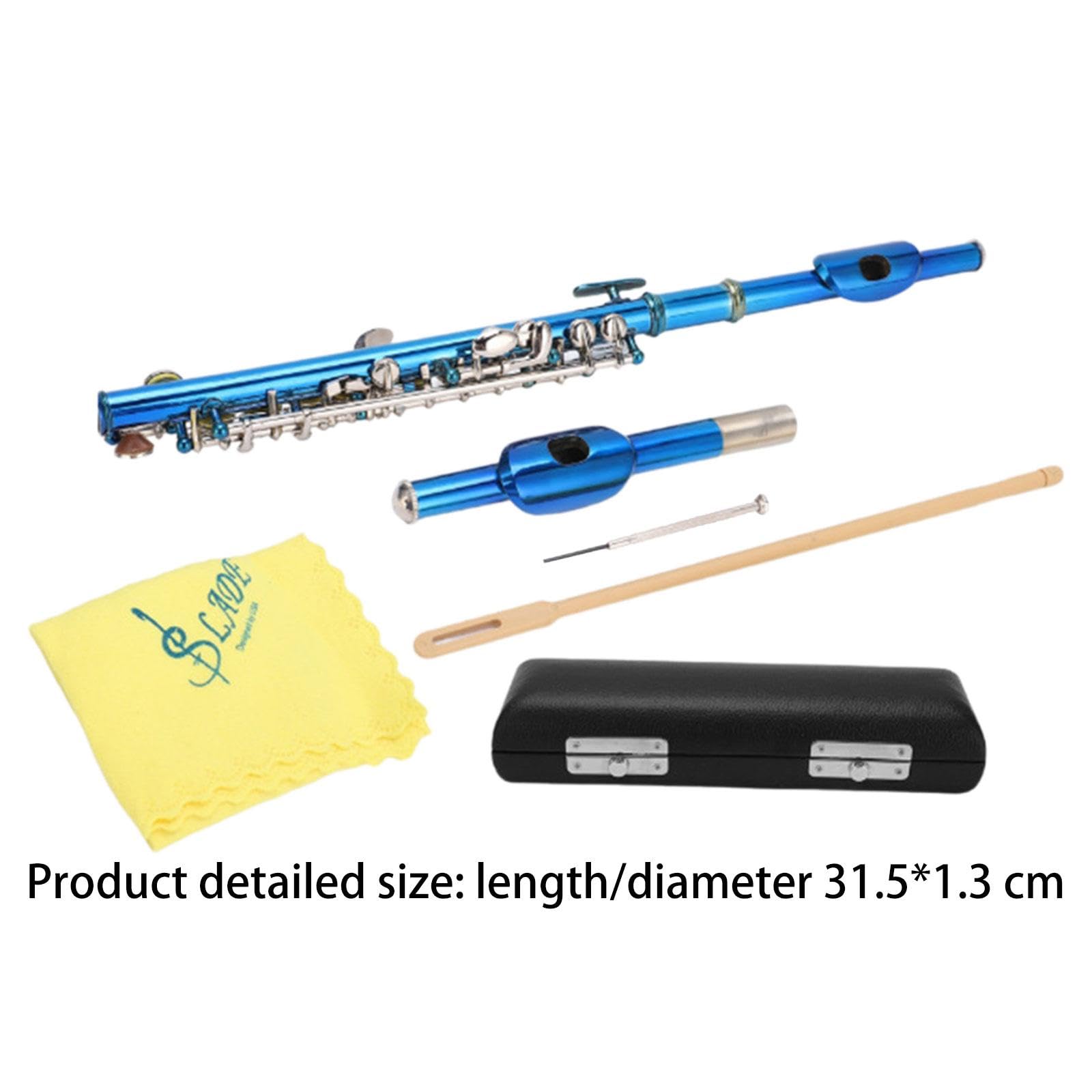 Piccolo C Key 16-Hole Flute for Kids - High Quality Sound, Portable & Lightweight | Perfect for Concerts, Music Lessons & Gifts | Blue Musical Instrument