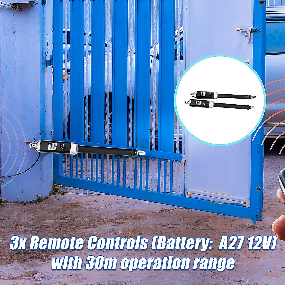 1200KG 10W Solar Powered Double Swing Automatic Gate Opener with Remote Control - Perfect for Driveway, Farm, and Commercial Property Security