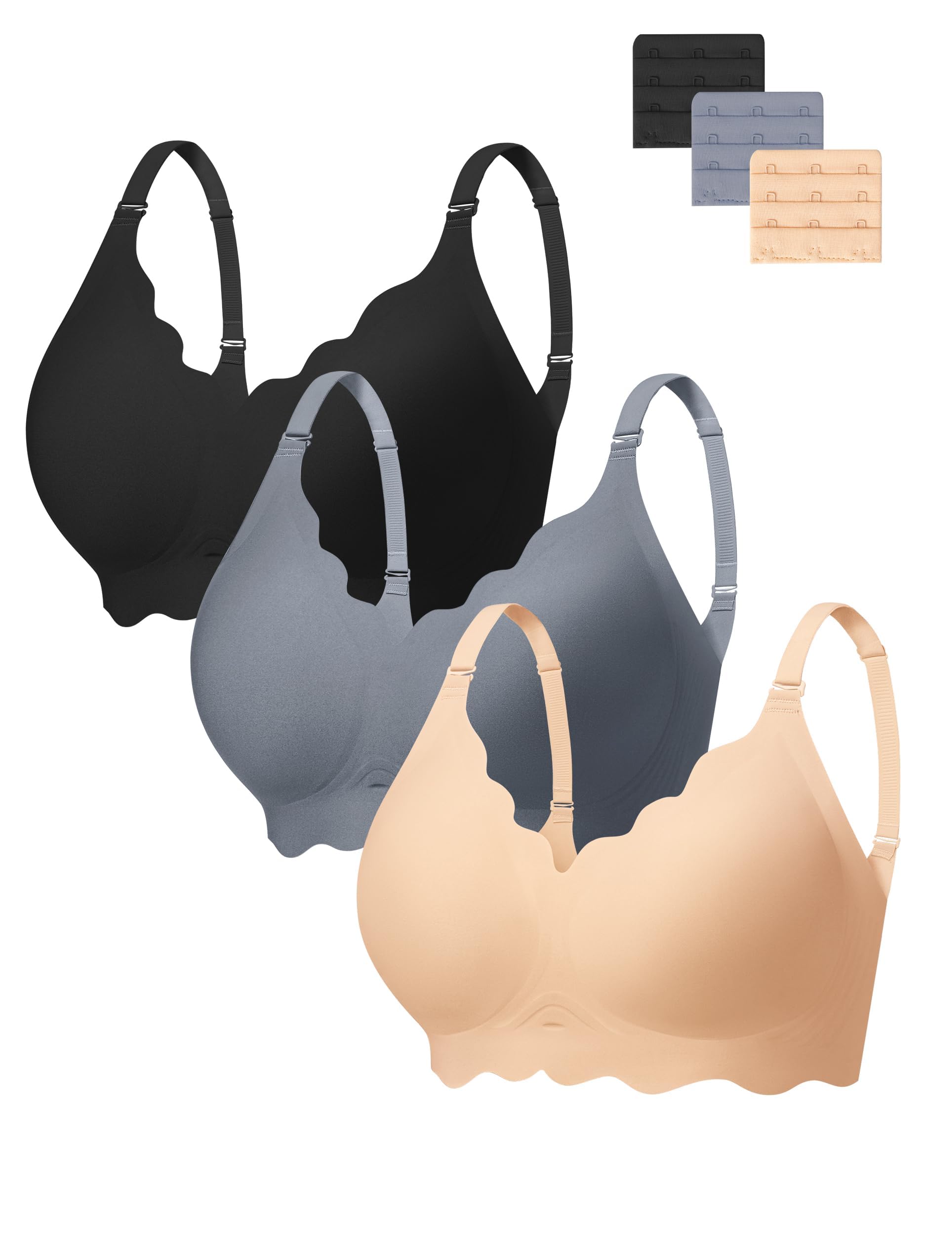 Angelhood Wireless Bras for Women - Seamless Comfort Bralette with Extenders, No Underwire Support - Perfect for Yoga, Lounge & Everyday Wear