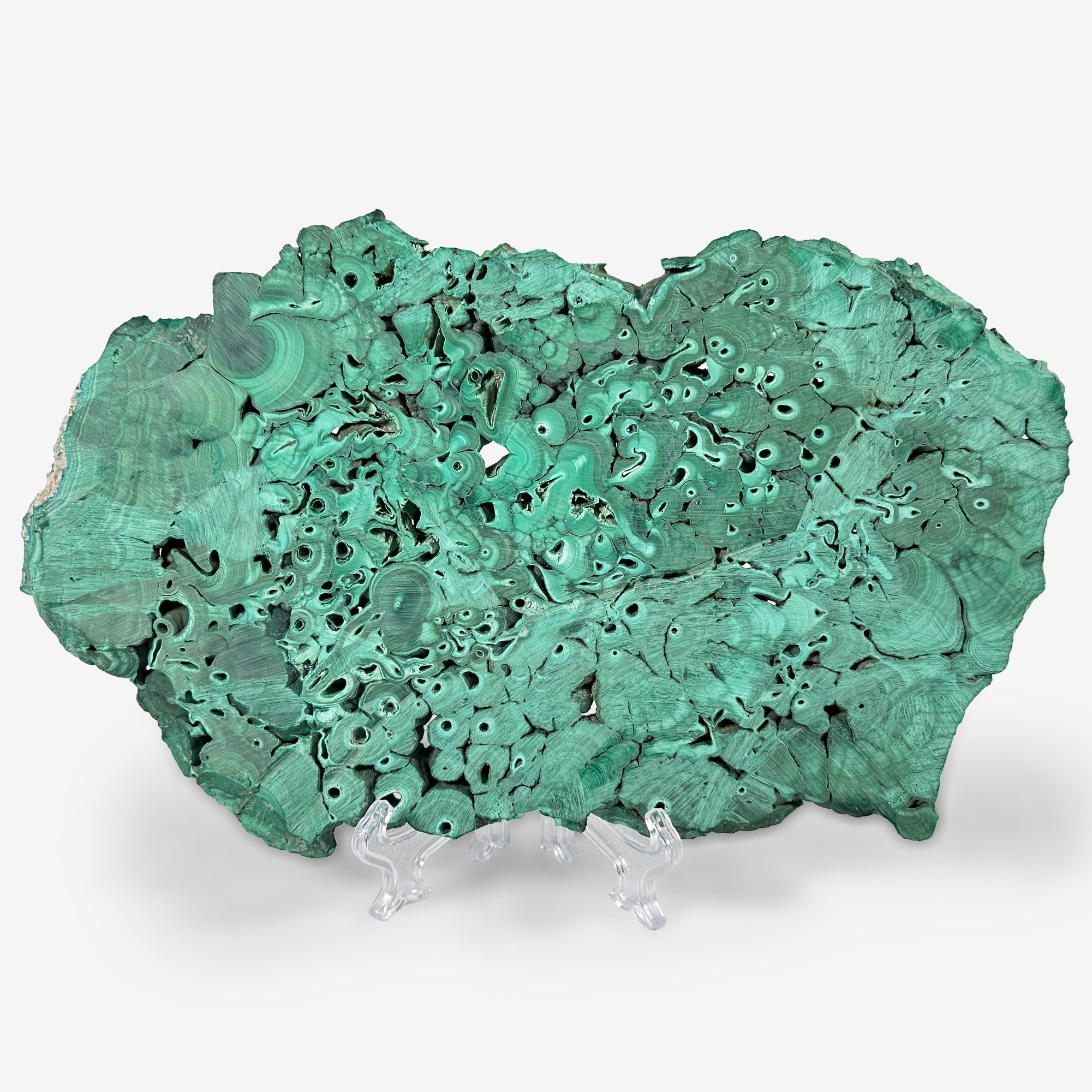 Natural Malachite Crystal Slab - Polished Green Gemstone Slice for Collectors, Jewelry Making, Home Decor & Healing Crystals - Banded Malachite Specimen RSL041 - Perfect for Meditation Spaces, Crystal Grids & Luxury Gift Giving