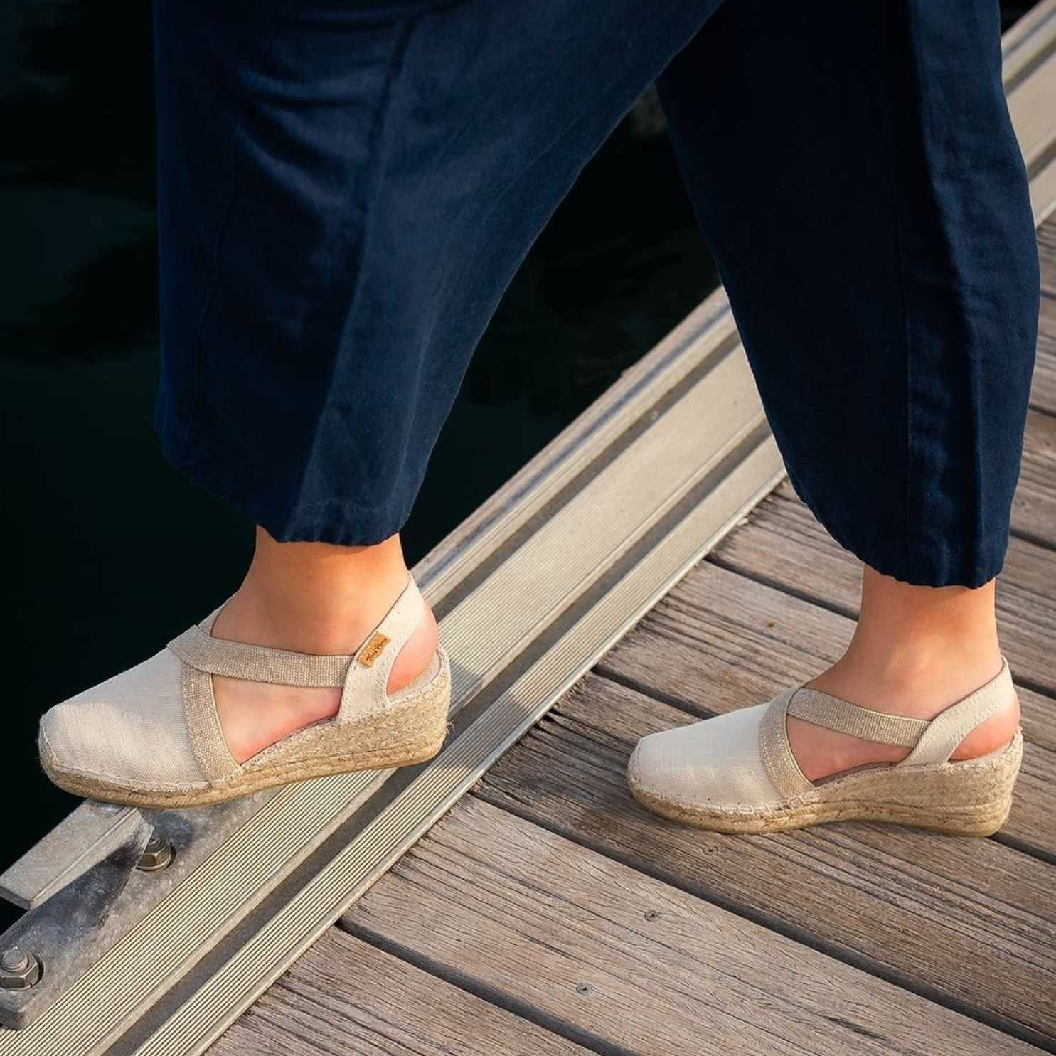Women's Plain Canvas Wedge Espadrilles - Comfortable Summer Casual Shoes for Beach, Vacation & Everyday Wear | Terra V