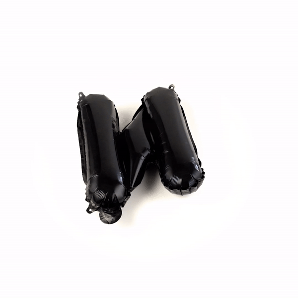 Black Mylar Letter N Balloon - 16 Inch Large Foil Balloon for Birthday Party Decorations, Baby Showers, Graduation Celebrations & Special Events (1 Count)