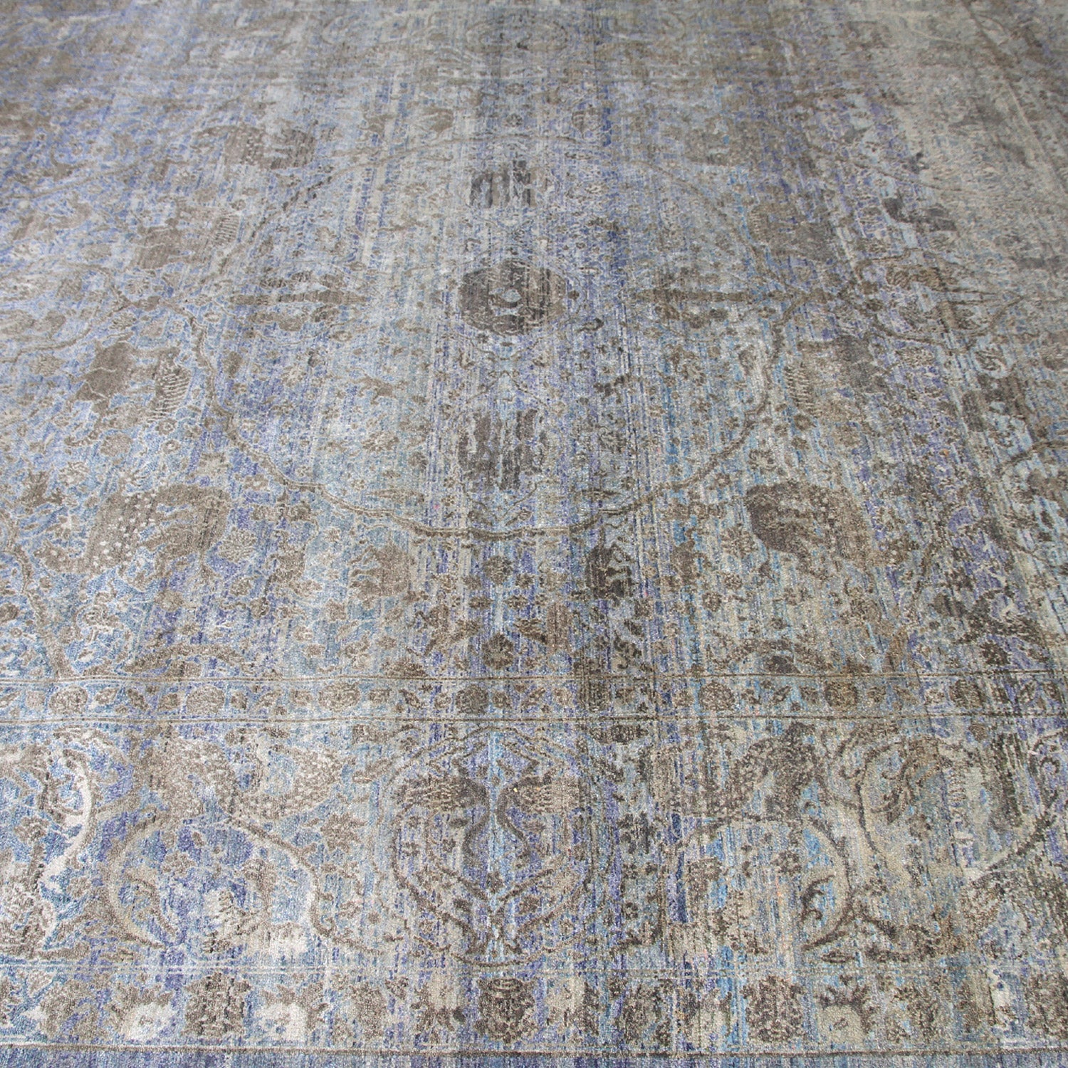 Blue Alchemy Transitional Silk Rug 8'8 x 11'4 - Luxurious Handmade Persian Style Area Rug for Living Room, Bedroom & Dining Room Decor