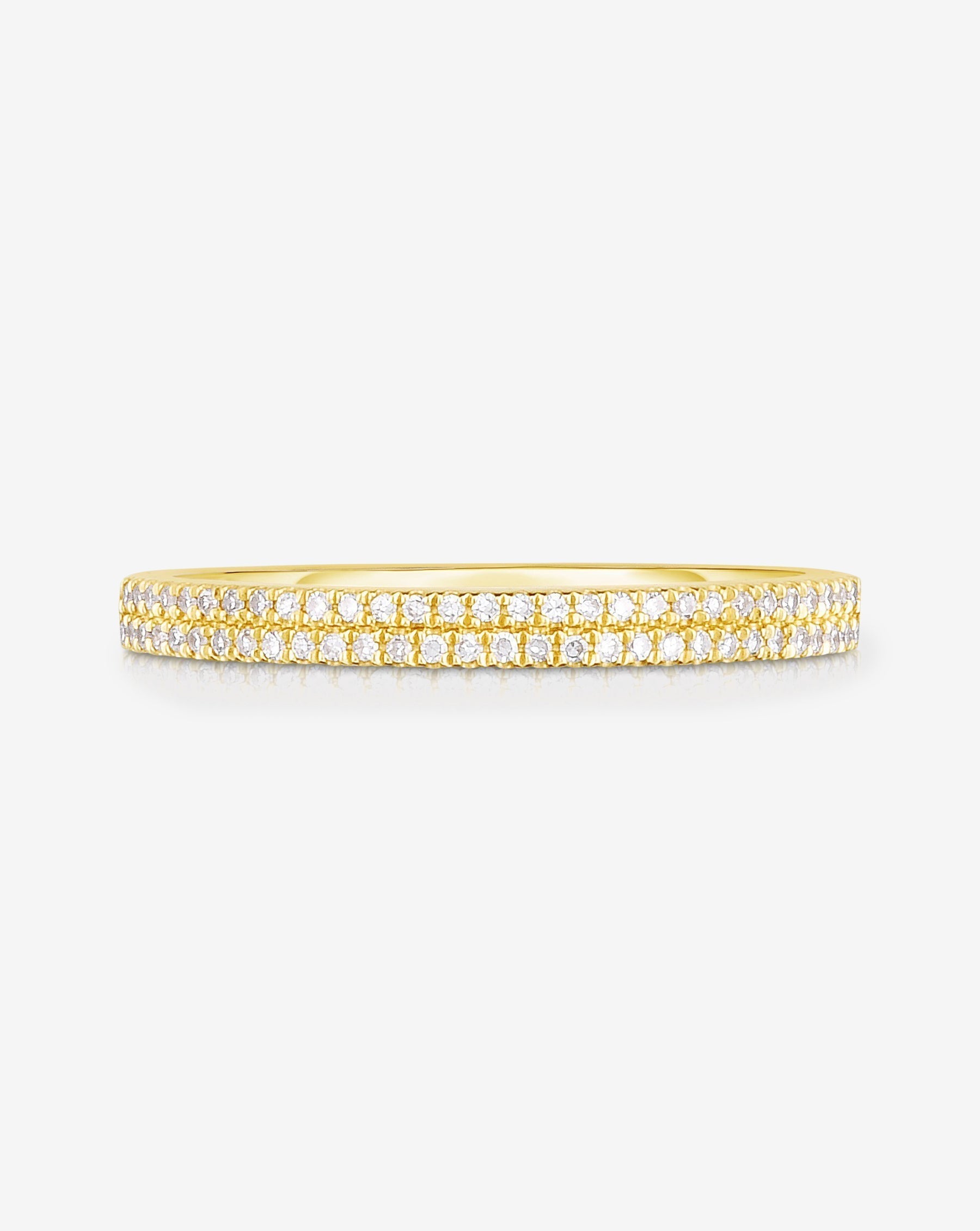 Elegant Double Row Stackable Pavé Ring for Women - Sparkling Cubic Zirconia Wedding Band, Anniversary Gift, Everyday Jewelry - Perfect for Layering, Special Occasions & Daily Wear