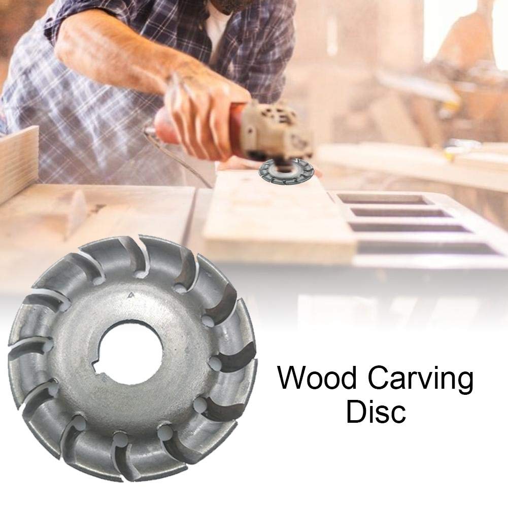 12-Teeth 16MM Hole Forming Polishing Disc 65MM Angle Grinder Disc with Protective Cover - Wood Carving & Milling Accessories (90mm) - Perfect for DIY Woodworking, Metal Polishing & Surface Grinding Projects