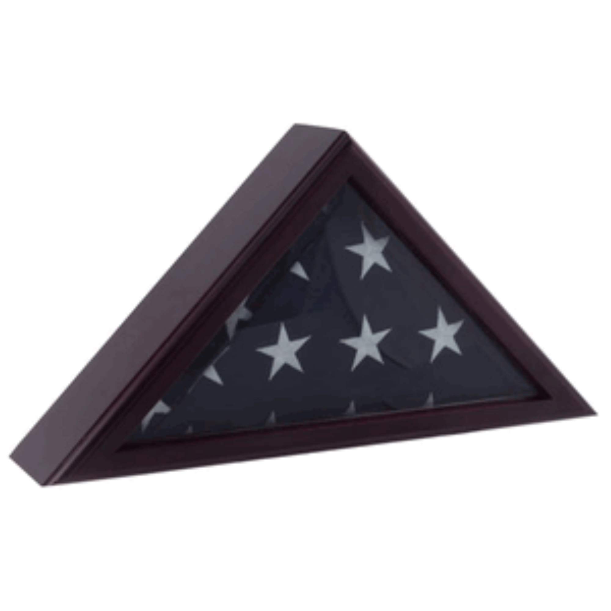 Fireman Flag Case for 3x5 ft American Flag - Black Cherry Wood Display Case for Wall Mounting - Perfect for Home, Office, or Fire Station Decor