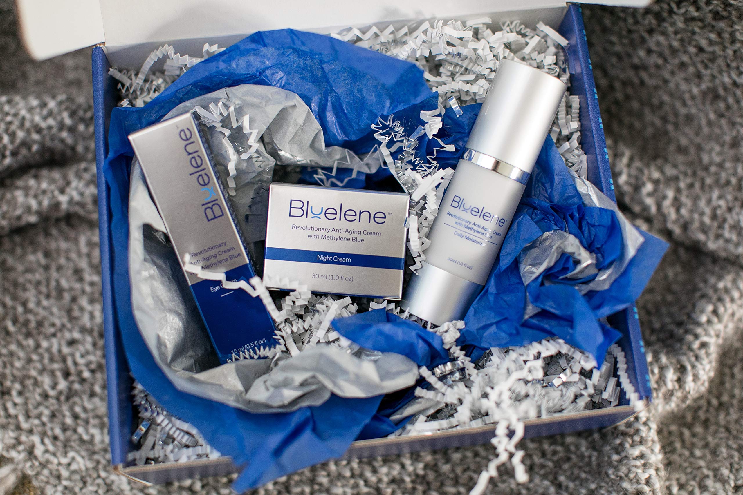 Trio Gift Box Set - Night Cream, Eye Plus Cream & Daily Moisturizer with Methylene Blue | Anti-Aging Skincare Set for Women | Perfect for Gifts, Travel & Daily Skincare Routine
