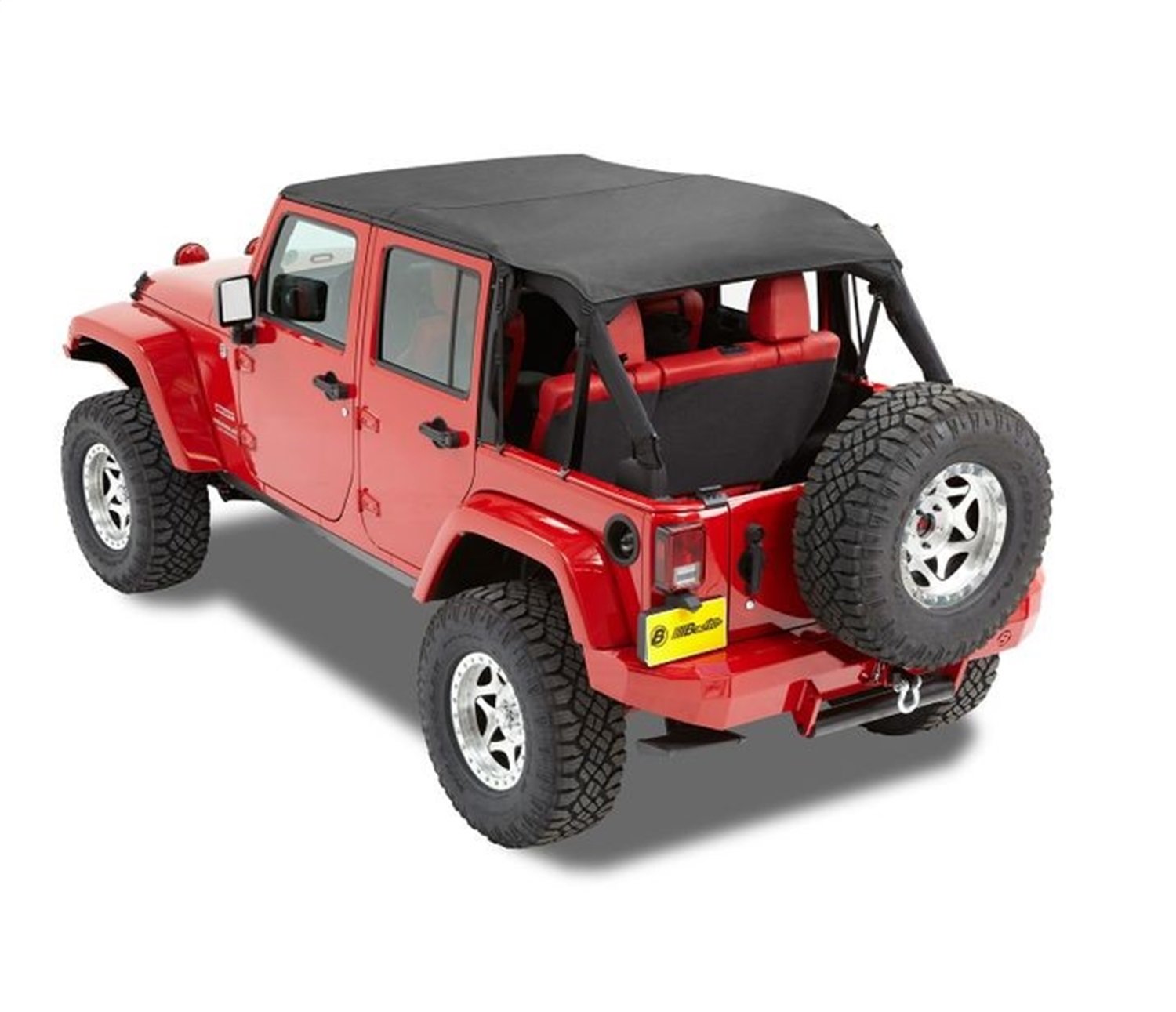 Bestop 52594-35 Black Diamond Safari-Style Bikini Top for 2010-2018 Jeep Wrangler JK Unlimited - Waterproof & UV Protection for Off-Road Adventures & Summer Driving