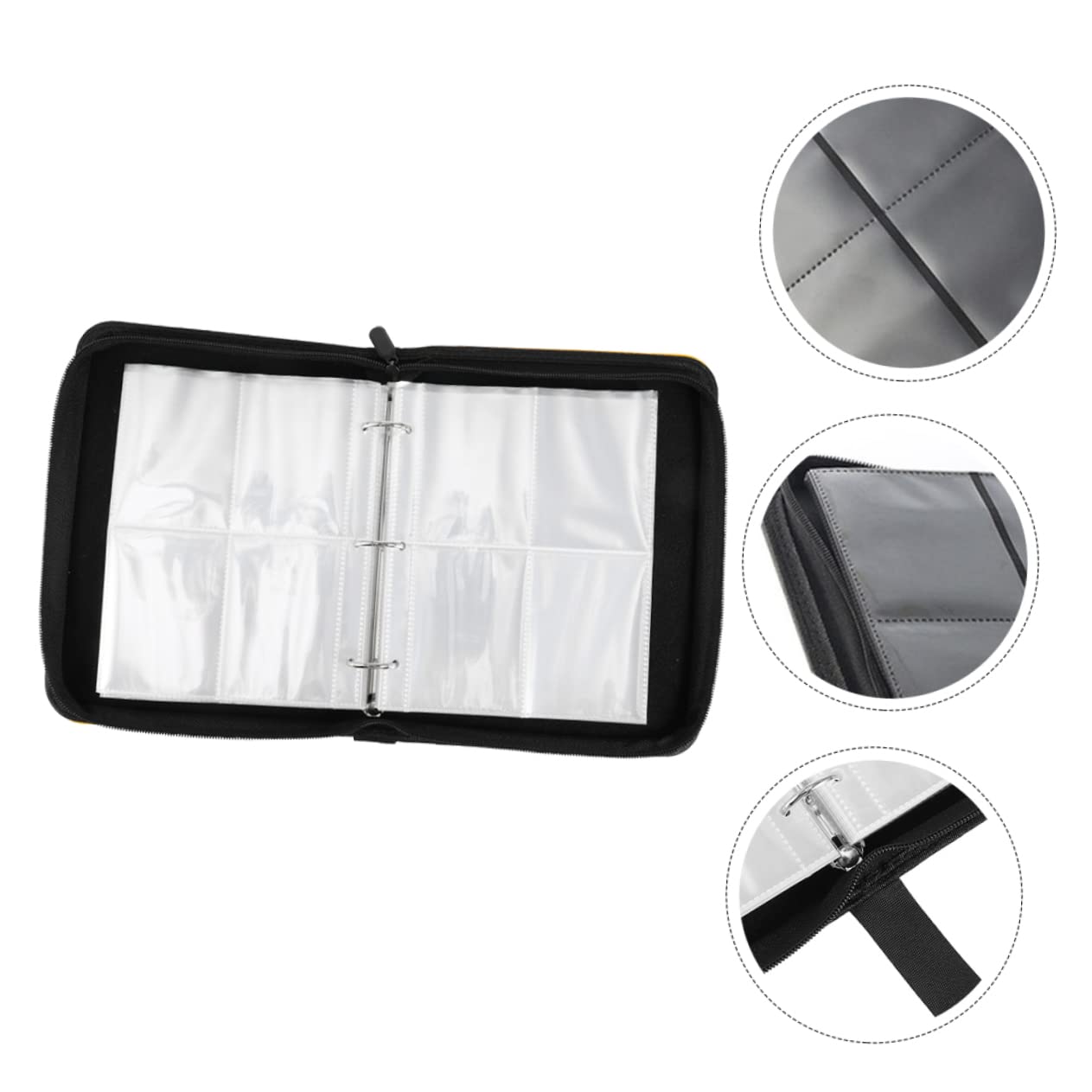 ORFOFE PVC Trading Card Binder - Black Sports Card Holder with Sleeves & Pockets for Secure Storage | Perfect for Collectors, TCG Games, and Sports Memorabilia Organization