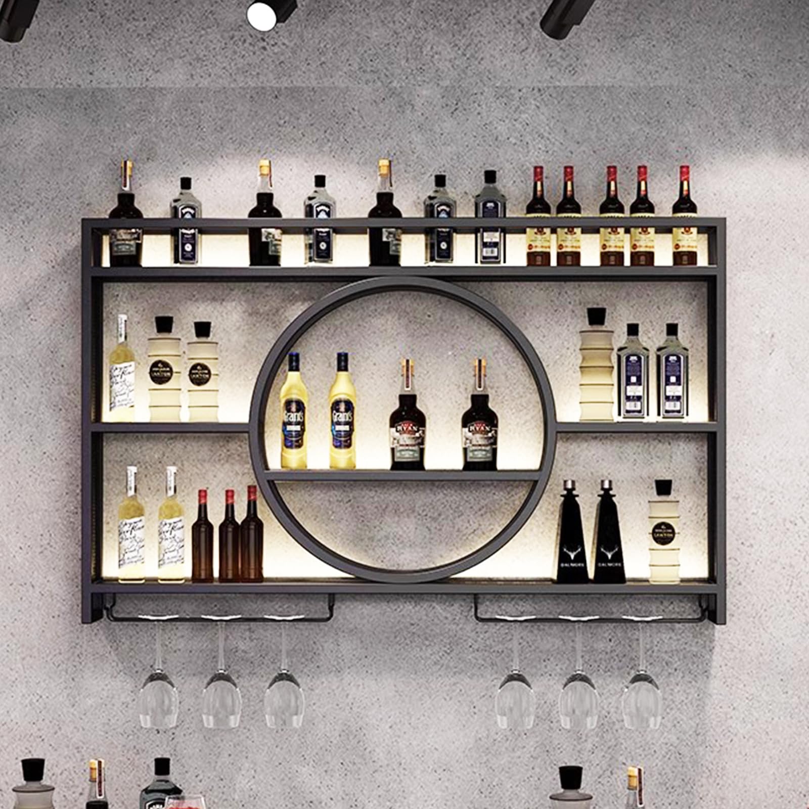 Wall Mounted Metal Wine Rack - 47.2