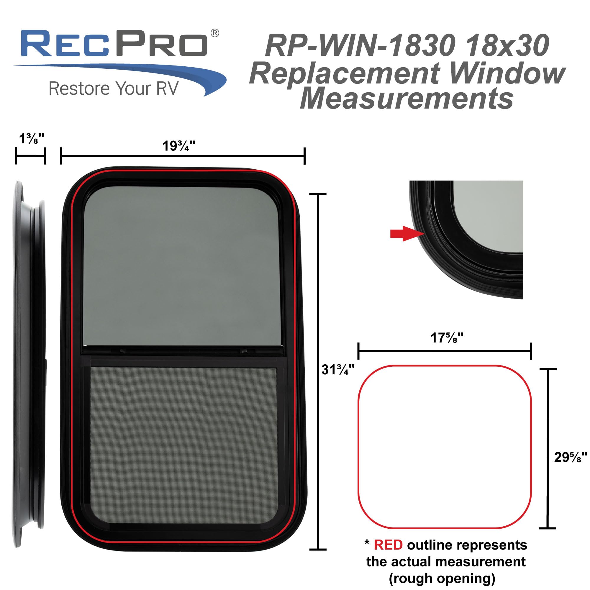 RecPro RV Replacement Window | 18
