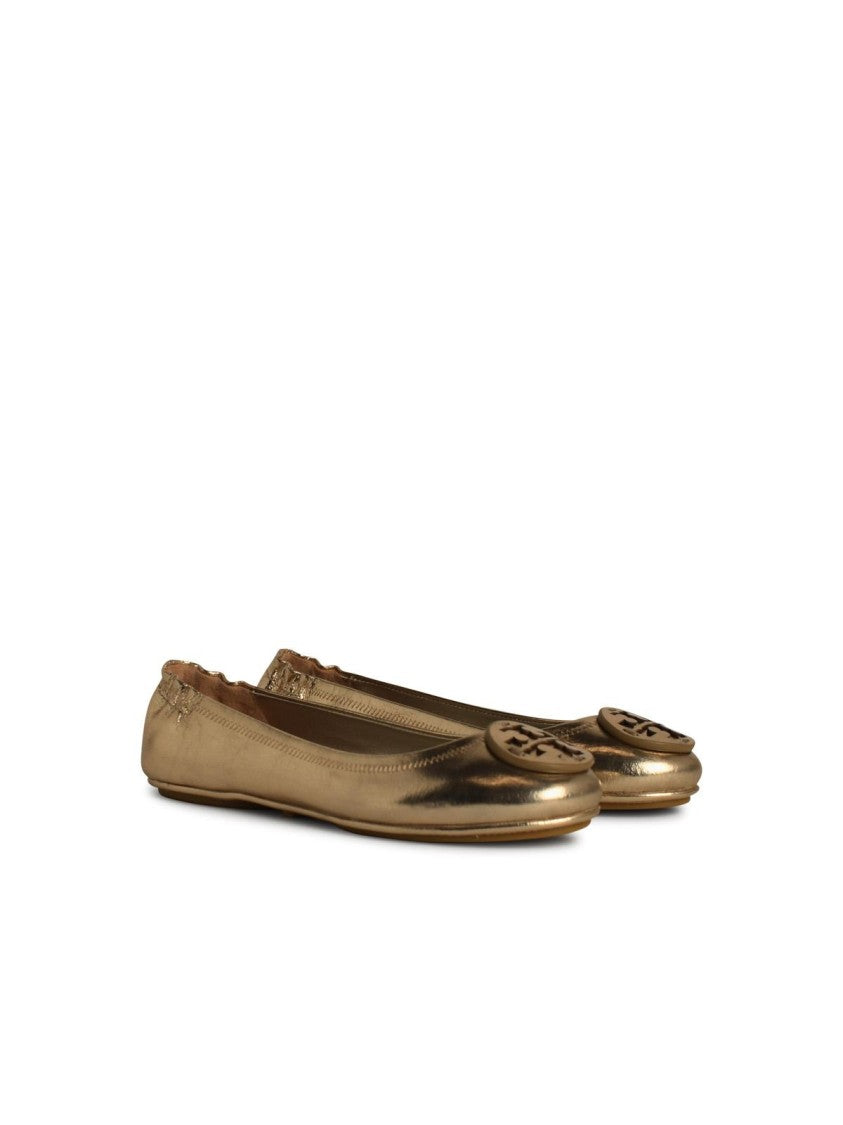 Minnie Gold Leather Ballet Flats for Women - Comfortable & Elegant Shoes for Dance, Work, and Casual Wear