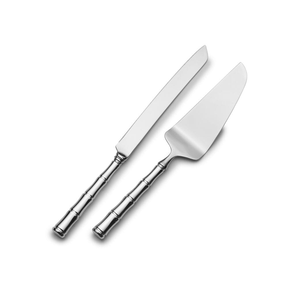 Elegant Sterling Silver Mandarin Wedding Cake Knife and Server Set - Perfect for Bridal Showers, Anniversary Celebrations & Formal Events