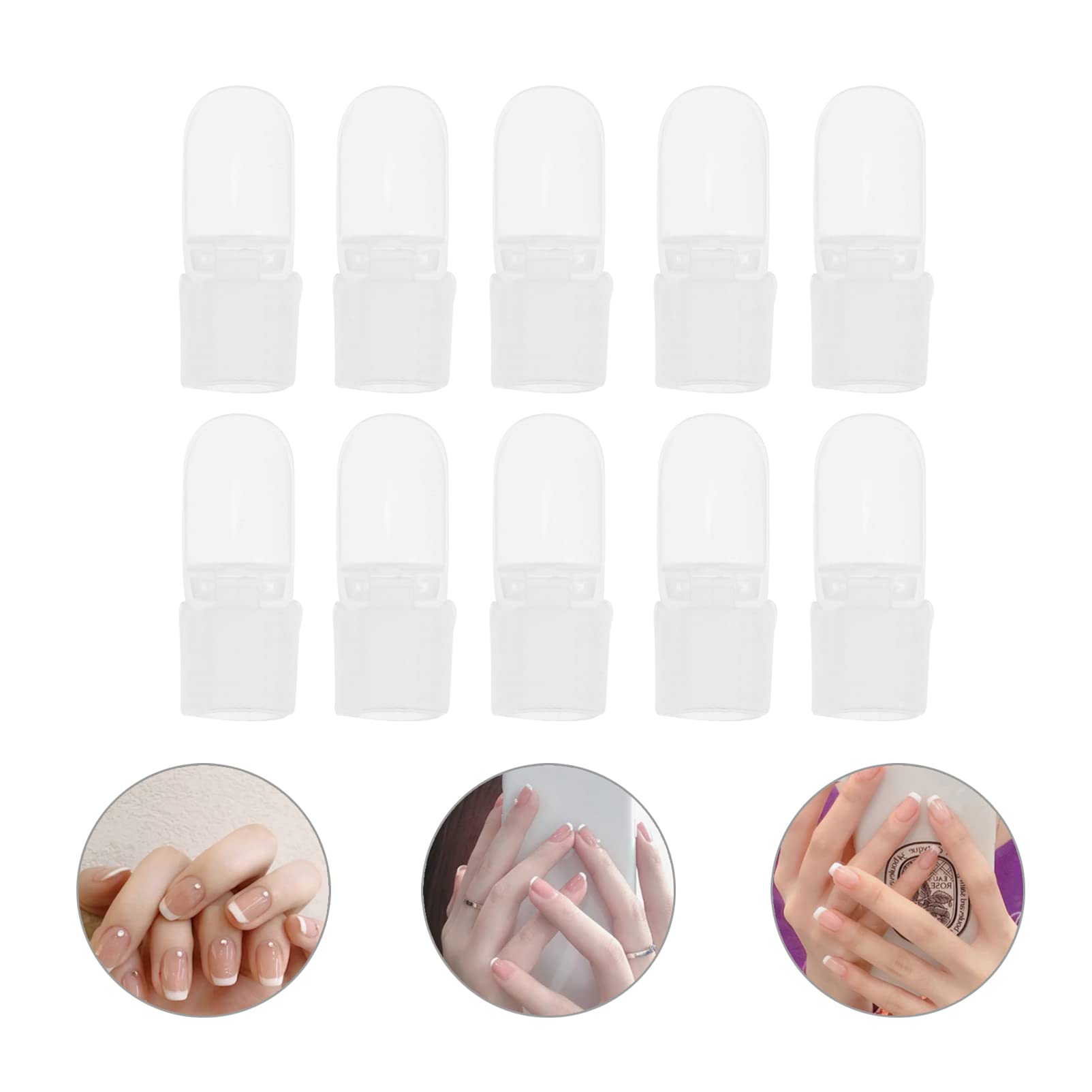 Minkissy 20pcs Reusable Nail Polish Shield Protector - Nail Polish Remover Tool, Cap Holder & Soak Off Gel Hat - Plastic Armor for Professional & DIY Manicures at Home/Salon