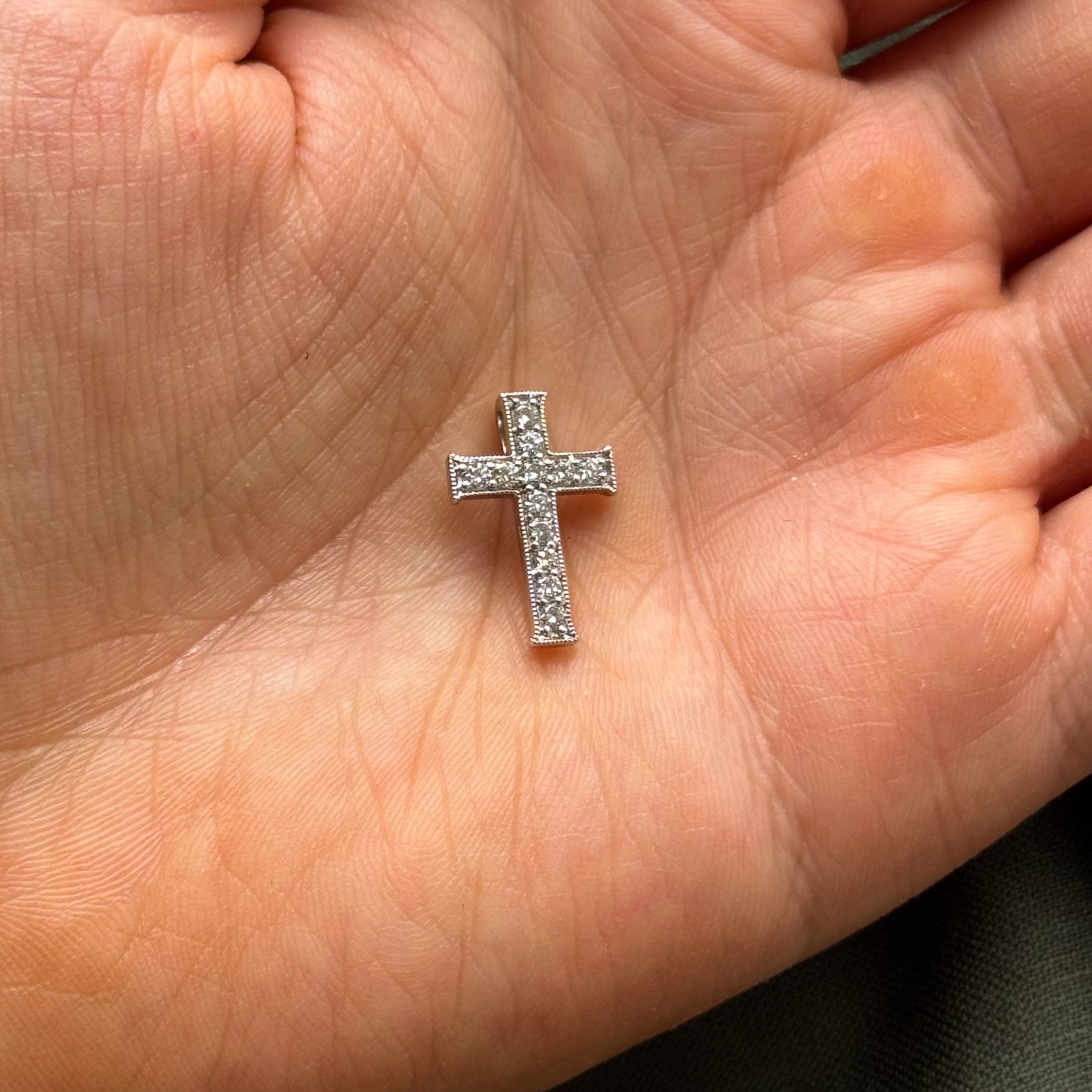 0.24ctw Diamond Cross Pendant Necklace - 14K White Gold Religious Jewelry for Women - Perfect for Baptism, Confirmation & Everyday Wear