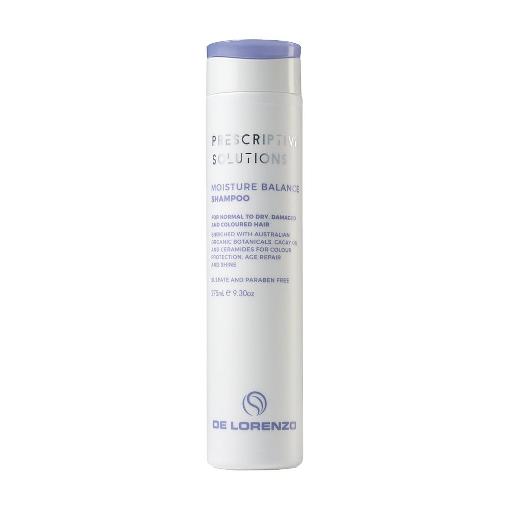 De Lorenzo Prescriptive Solutions Moisture Balance Shampoo 275ml - Hydrating & Repairing Hair Care for Dry, Damaged Hair - Salon Quality Treatment for Home Use