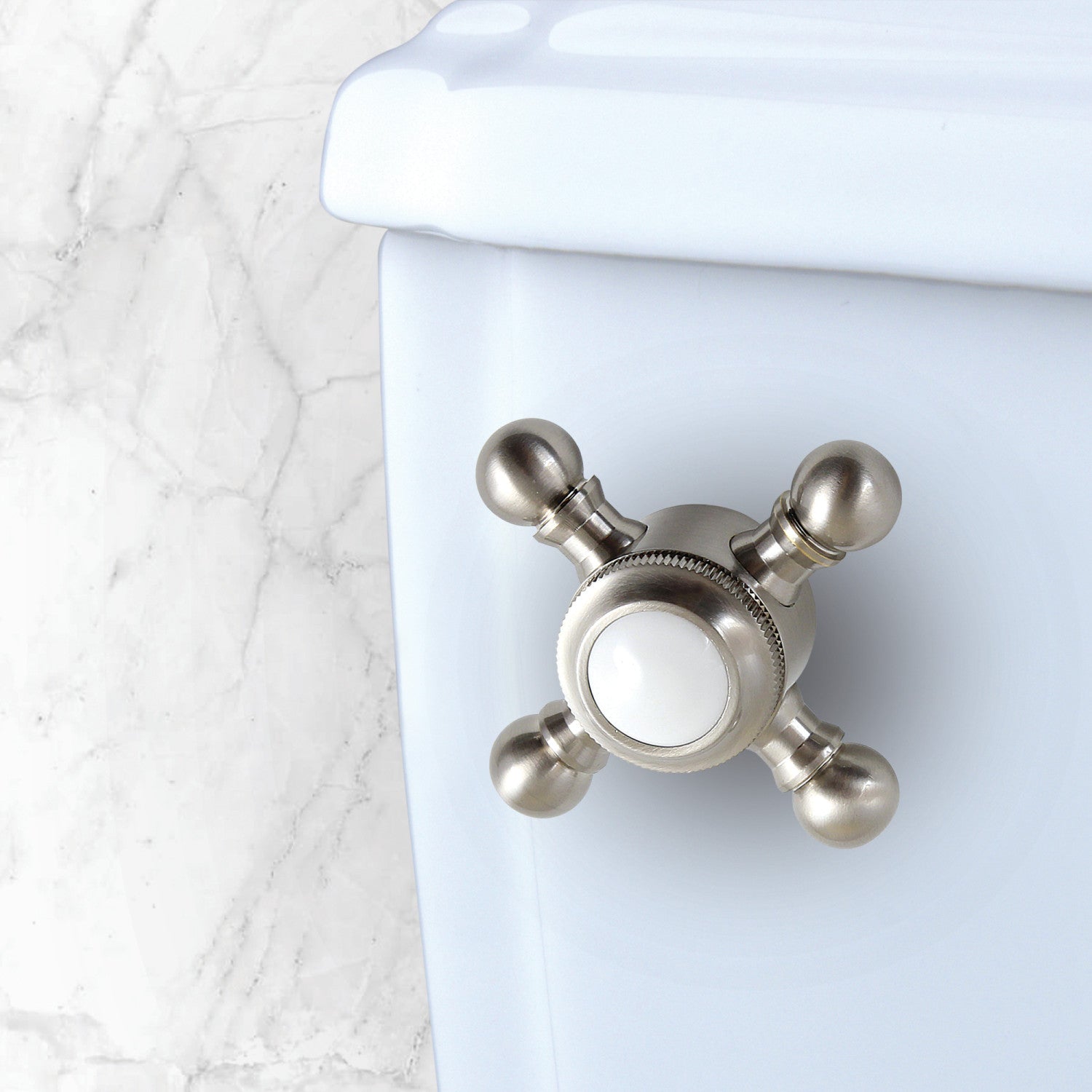 Buckingham KTBX8 Brushed Nickel Front Mount Toilet Tank Lever - Durable Replacement for Toilet Flush Handle, Perfect for Bathroom Renovation & Plumbing Repair
