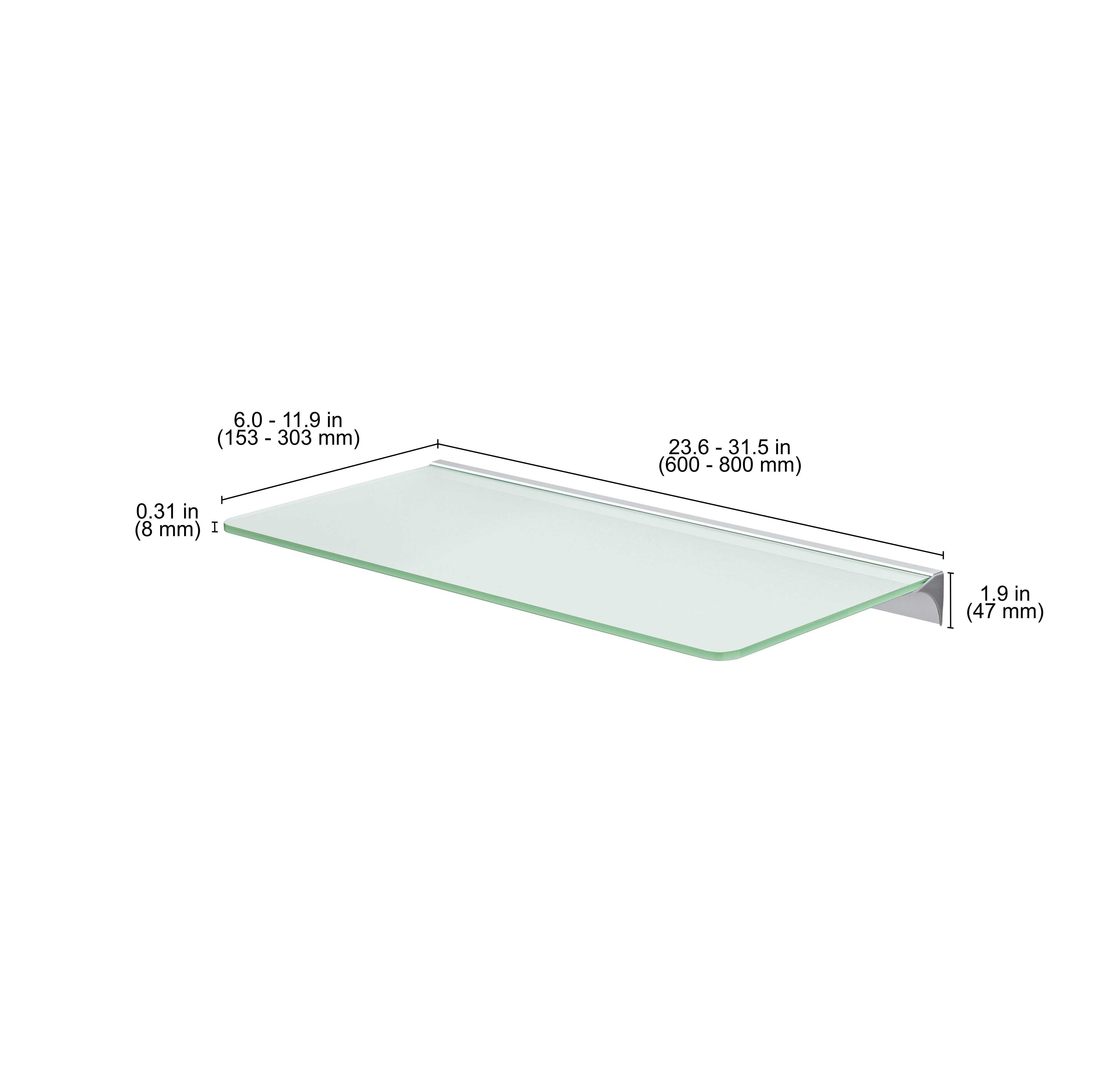 Glass Shelf Brackets - Heavy Duty Standard Shelf & Rail Glass Bracket for Floating Shelves - Perfect for Kitchen, Bathroom & Living Room Storage & Display