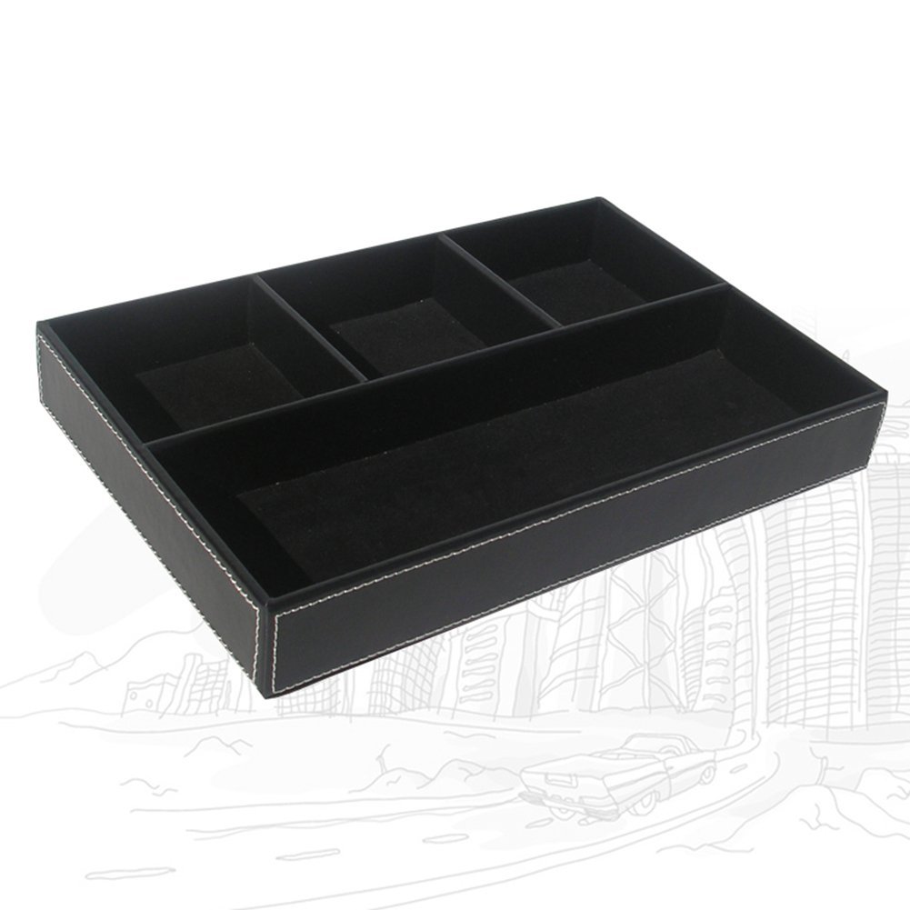 KINGFOM 10-Piece Office Desk Organizer Set - File Holder, Drawer Organizer, Pen Holder, Memo Paper Tray, Name Card Stand, Mouse Pad, Desk Mat, Crystal Display & Tissue Box Holder for Home & Office Workspace (T07H)