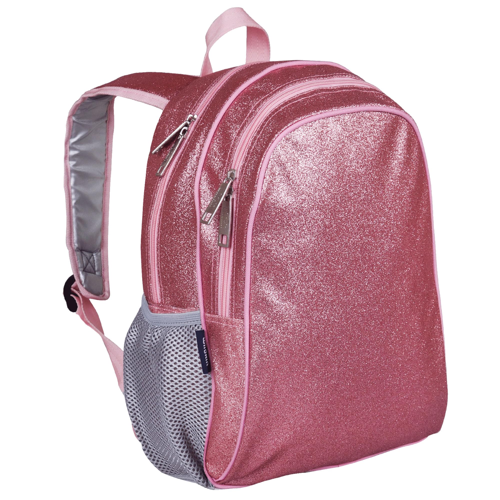 Wildkin 15-inch Kids Backpack for School & Travel - Durable, Padded, Adjustable Shoulder Straps - Pink Glitter Backpack for Girls - Perfect for Elementary Students, Day Trips & Sleepovers