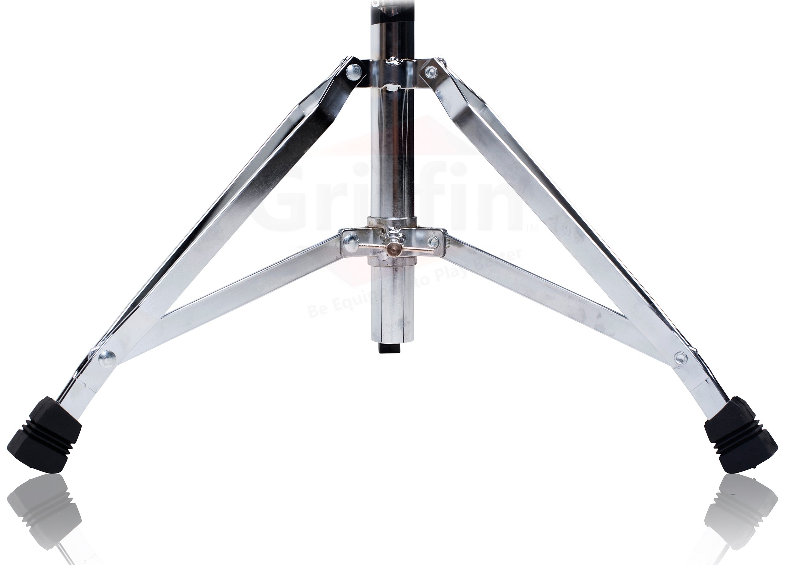 Premium Drum Hardware 3-Piece Set - Hi-Hat Stand, Drum Throne & Straight Cymbal Stand | Heavy Duty Chrome Drum Accessories with Non-Slip Base for Crash, Ride & Splash Cymbals | Perfect for Live Performances, Studio Recording & Drum Practice Sessions